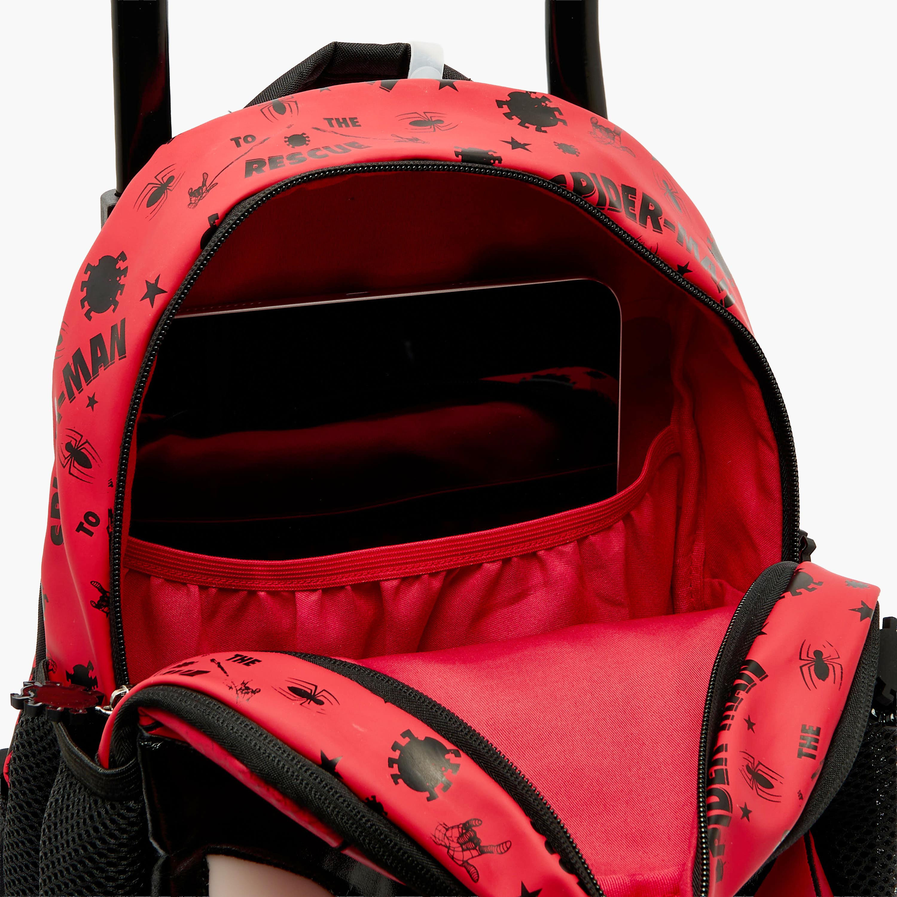 شنطة بعجلات ومقبض قابل للسحب وطبعات سبايدر مان للأولاد من 3-5 سنوات-school-bagsandbackpacks-trolleybags-image-5
