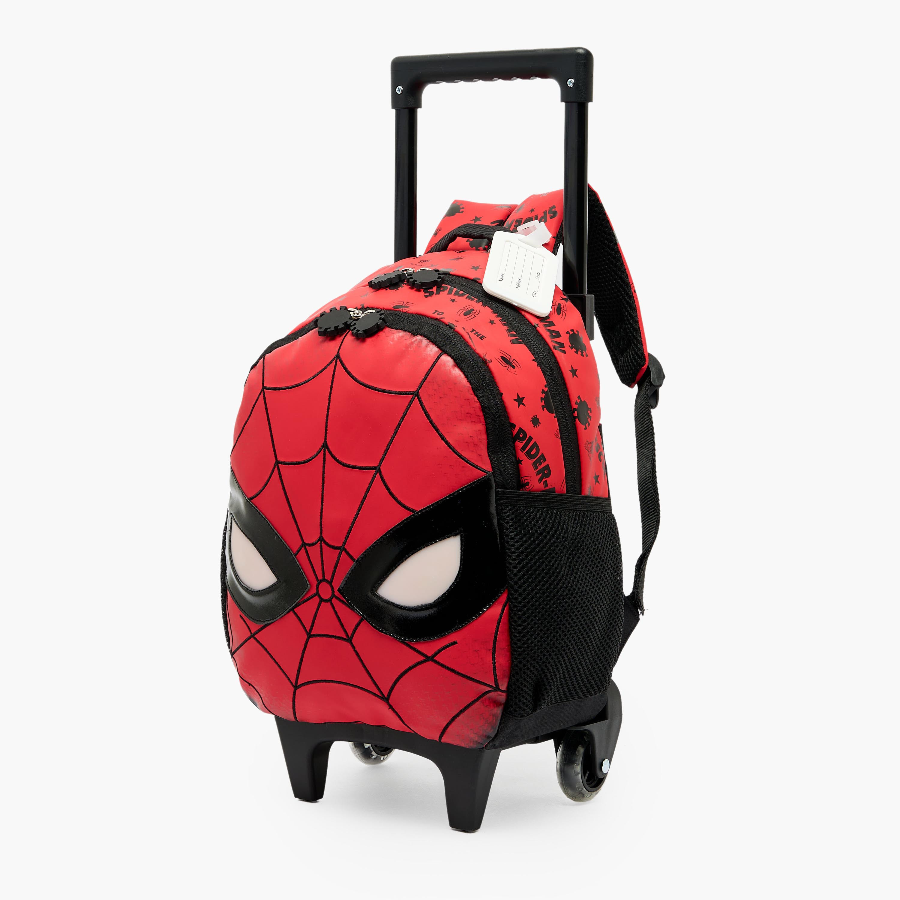 شنطة بعجلات ومقبض قابل للسحب وطبعات سبايدر مان للأولاد من 3-5 سنوات-school-bagsandbackpacks-trolleybags-image-7