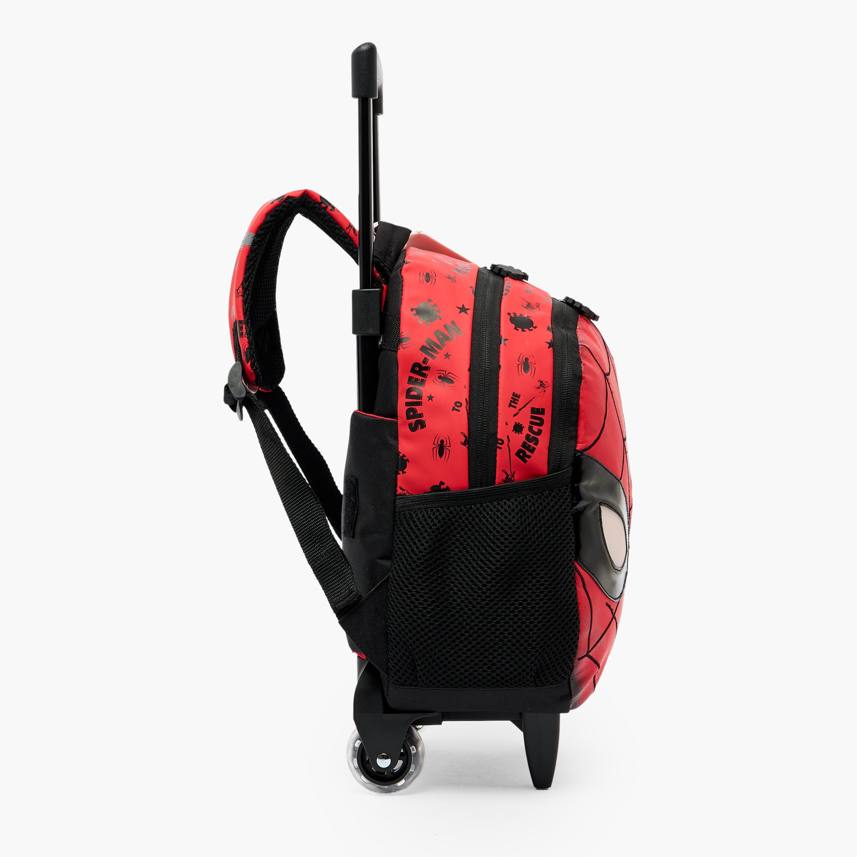 شنطة بعجلات ومقبض قابل للسحب وطبعات سبايدر مان للأولاد من 3-5 سنوات-school-bagsandbackpacks-trolleybags-image-8