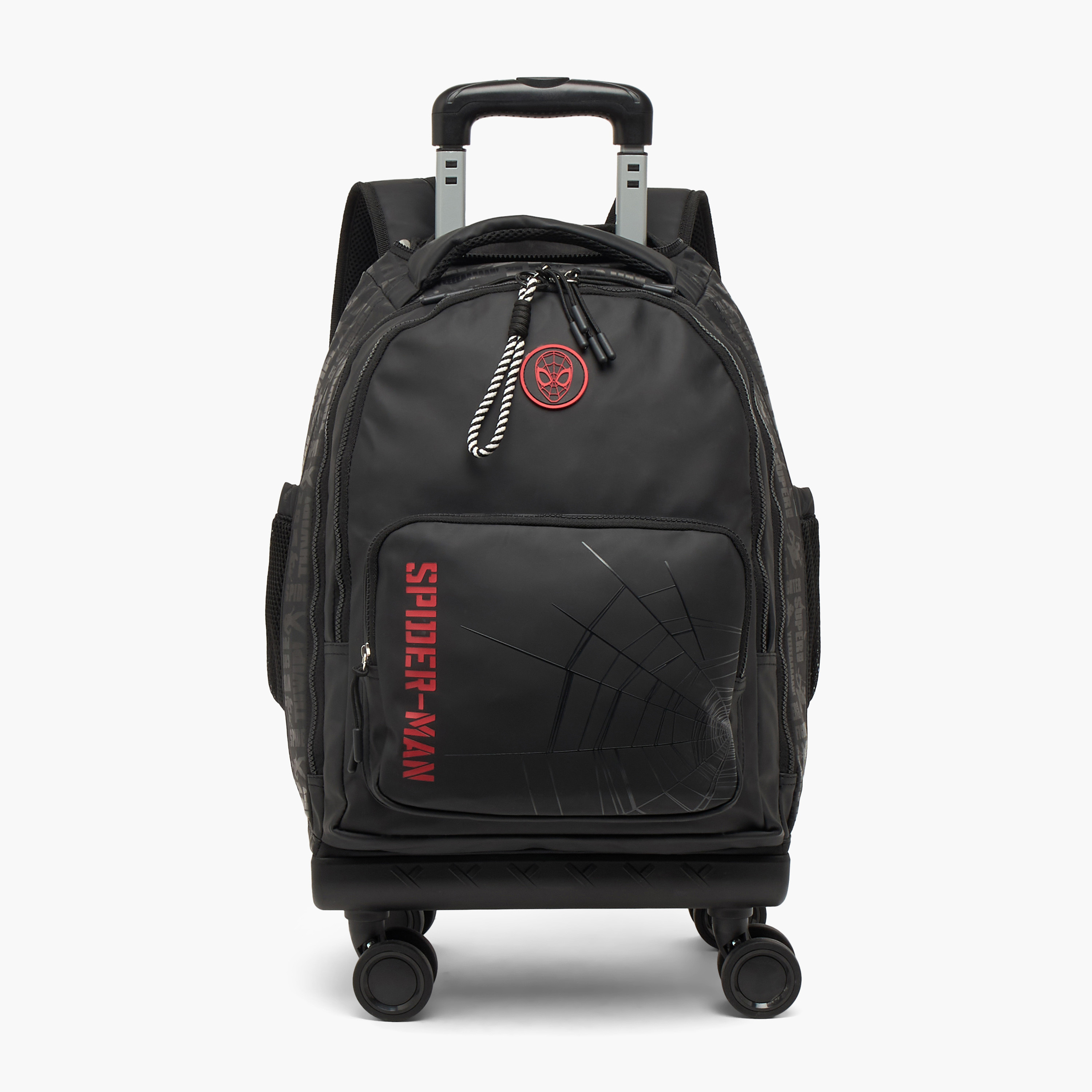 Spider-Man Print Trolley Bag for Boys 8-12 Years with Durable Wheels - 18 inches-school-bagsandbackpacks-trolleybags-image-1