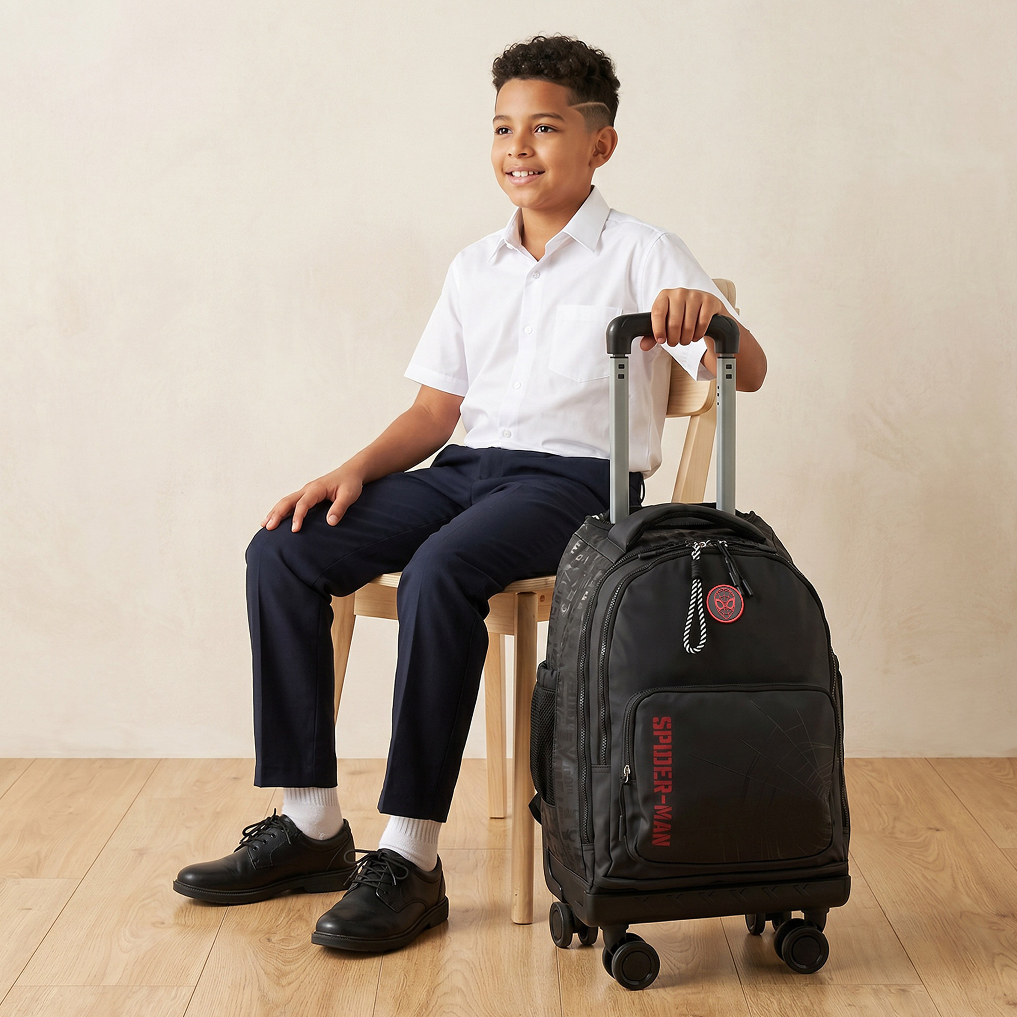 Spider-Man Print Trolley Bag for Boys 8-12 Years with Durable Wheels - 18 inches-school-bagsandbackpacks-trolleybags-image-3