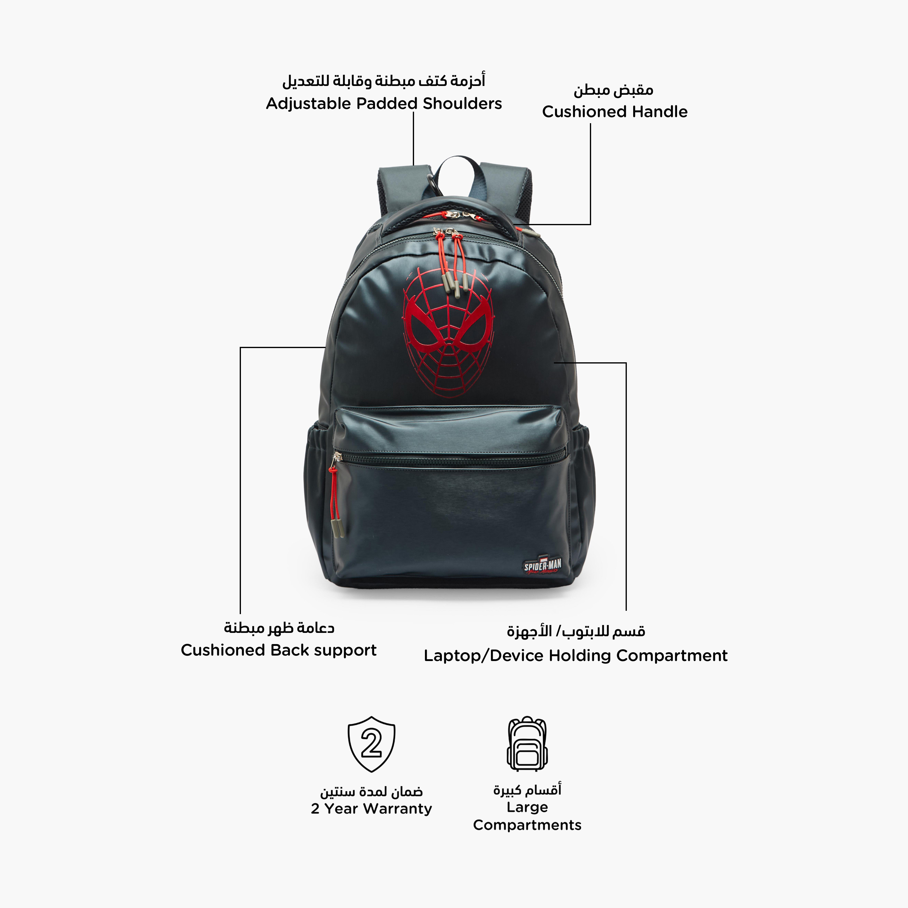 Spider-Man Print Backpack for Boys 8-13 Years with Adjustable Shoulder Straps - 17 inches-school-bagsandbackpacks-backpacks-image-2