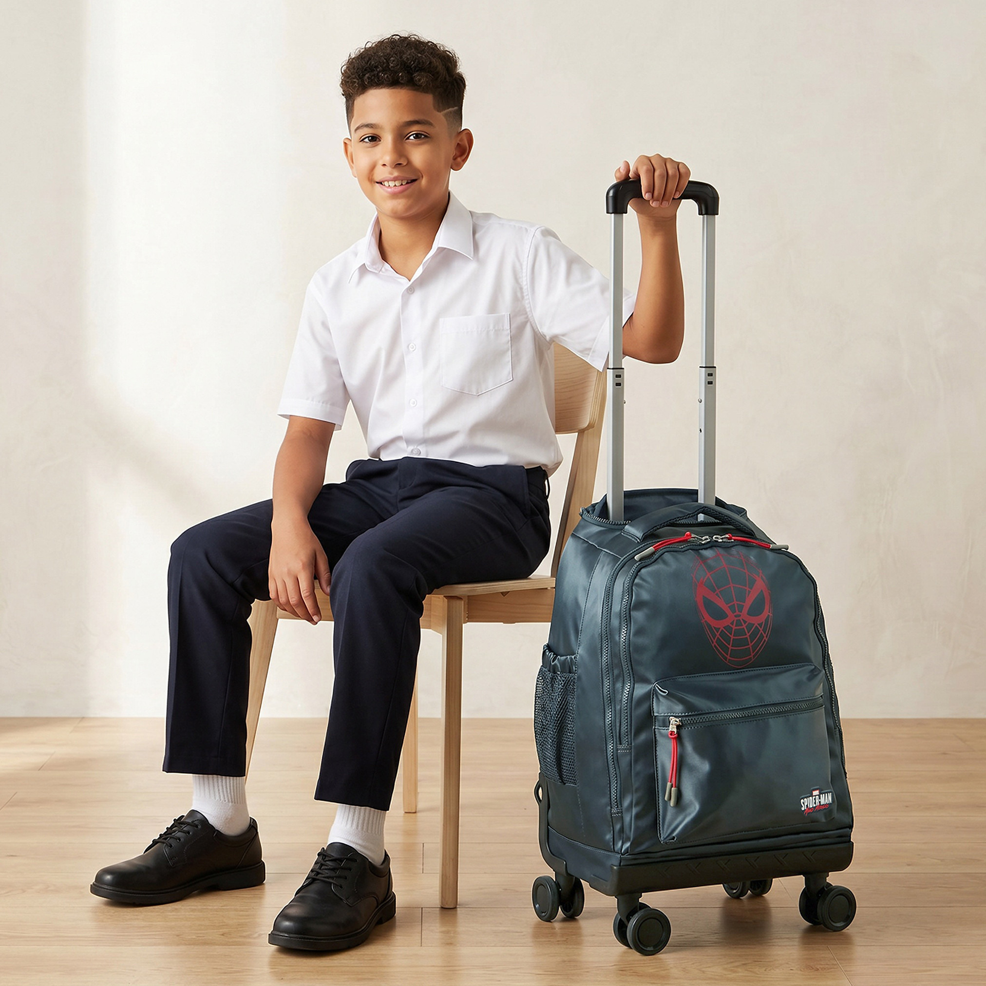 شنطة ترولي بحمّالات قابلة للتعديل وطبعات سبايدر مان للأولاد 8-12 سنة - 18 بوصة-school-bagsandbackpacks-trolleybags-image-3
