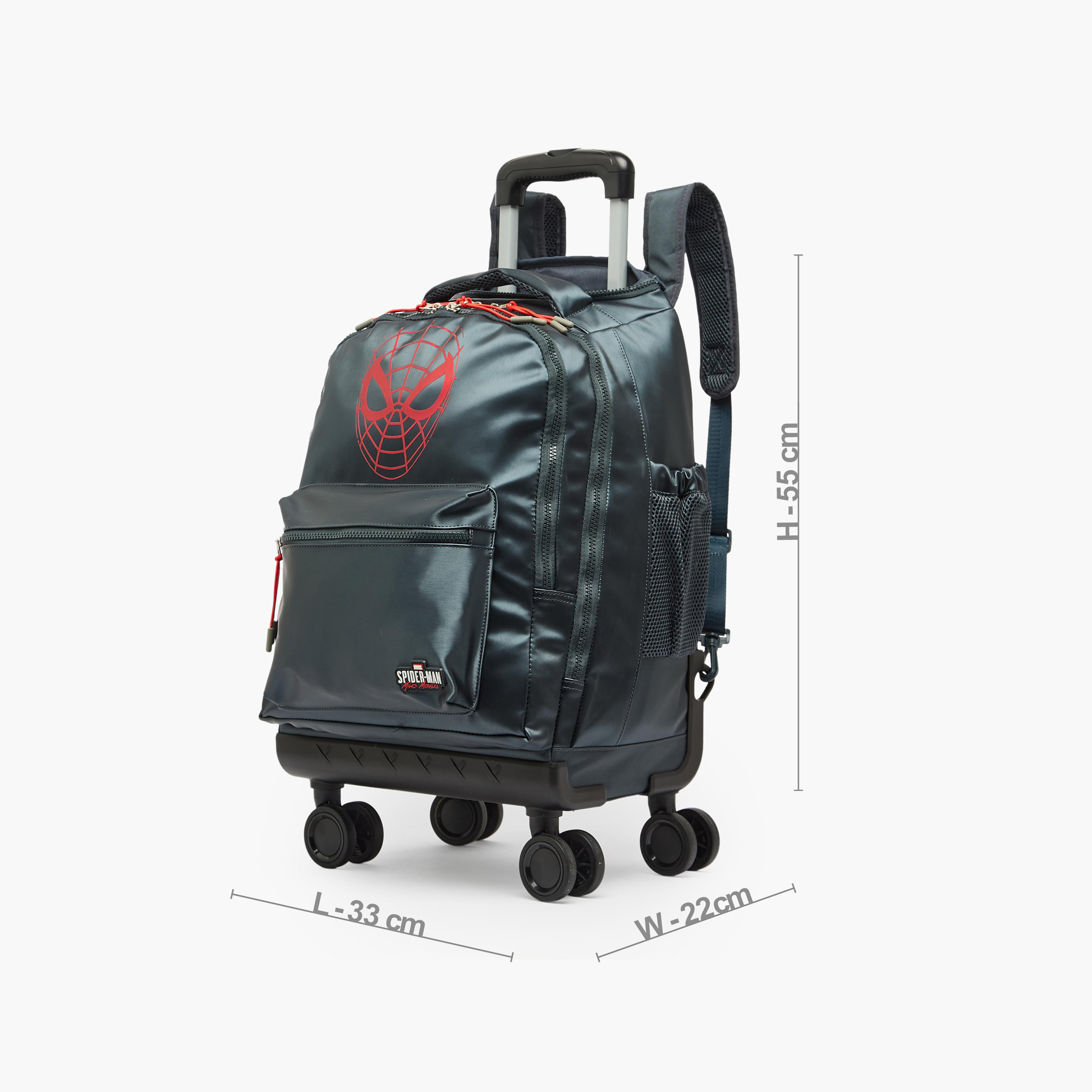 شنطة ترولي بحمّالات قابلة للتعديل وطبعات سبايدر مان للأولاد 8-12 سنة - 18 بوصة-school-bagsandbackpacks-trolleybags-image-9