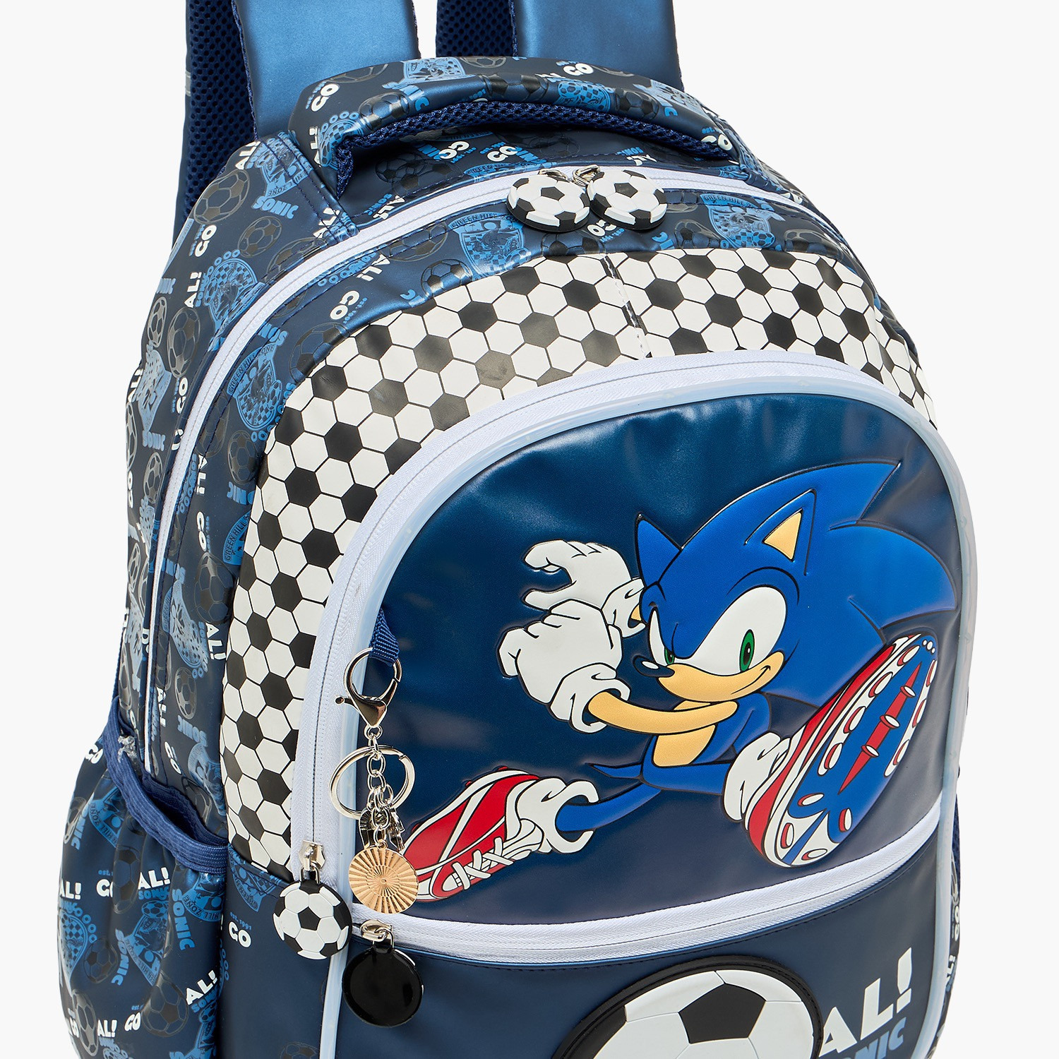 شنطة ظهر بطبعة سونيك ذا هيدجهوج للأولاد من 5-8 سنوات مع أحزمة مبطنة - 16 بوصة-school-bagsandbackpacks-backpacks-image-3
