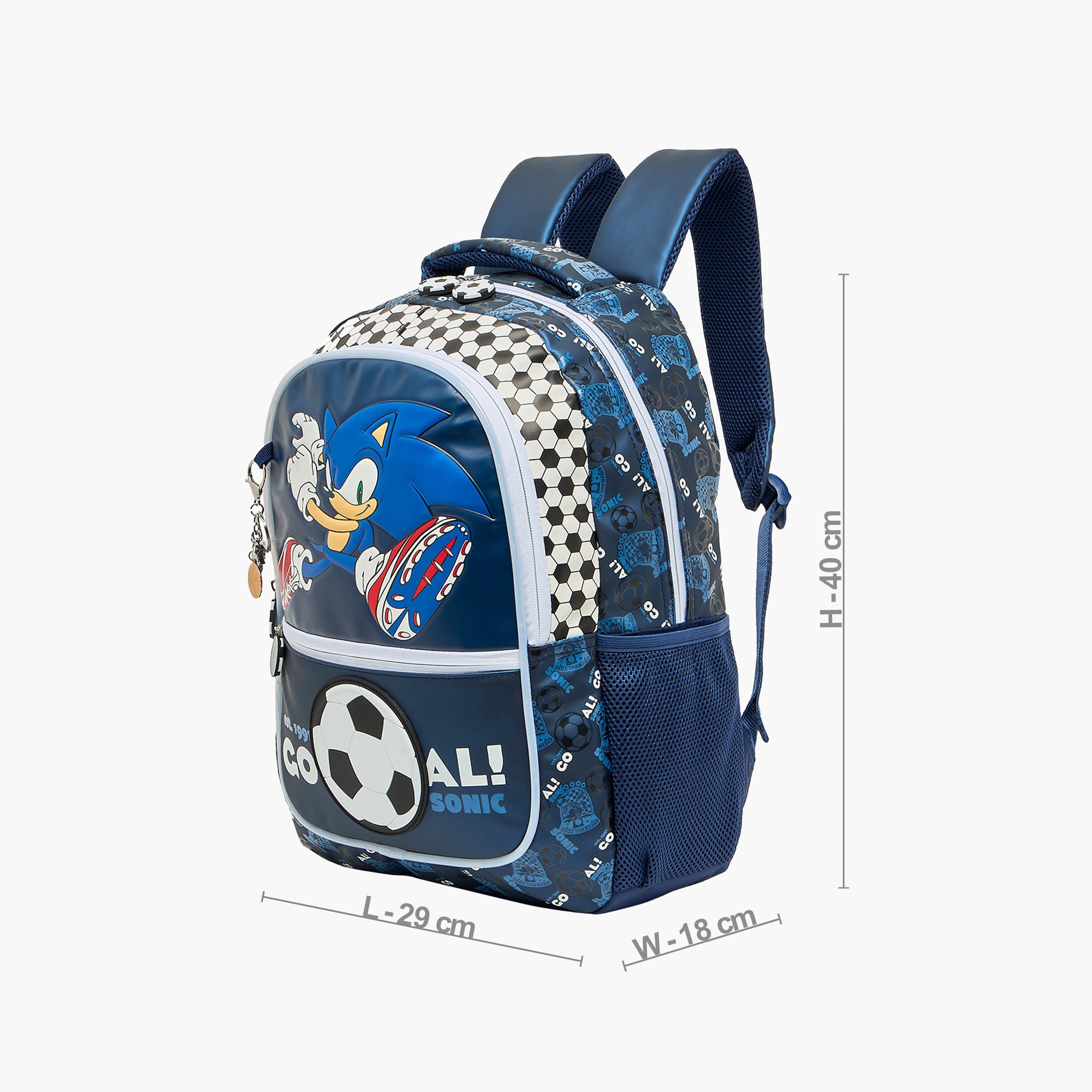 شنطة ظهر بطبعة سونيك ذا هيدجهوج للأولاد من 5-8 سنوات مع أحزمة مبطنة - 16 بوصة-school-bagsandbackpacks-backpacks-image-5