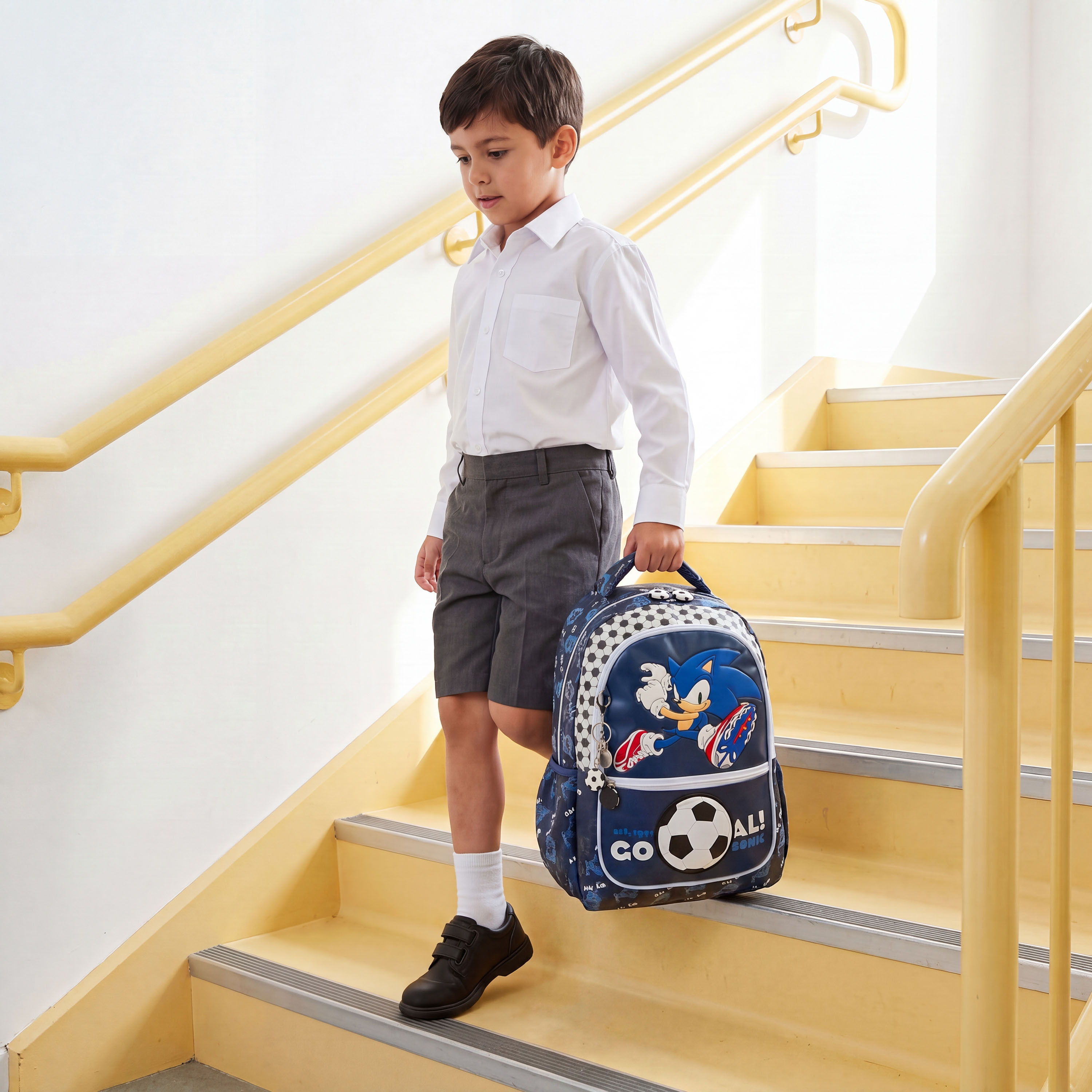 Sonic the Hedgehog Print Backpack for Boys 5-8 Years with Padded Straps - 16 inches-school-bagsandbackpacks-backpacks-image-4
