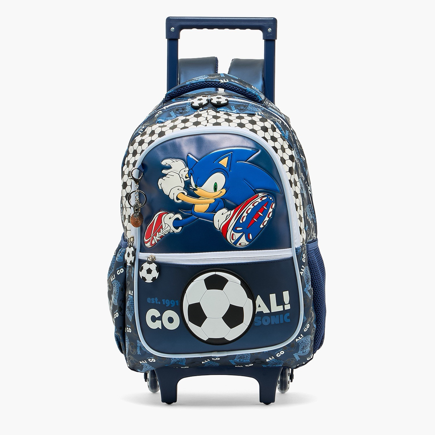 SEGA Sonic the Hedgehog Print Trolley Bag for Boys 5-8 Years with Durable Wheels - 16 inches-school-bagsandbackpacks-trolleybags-image-1