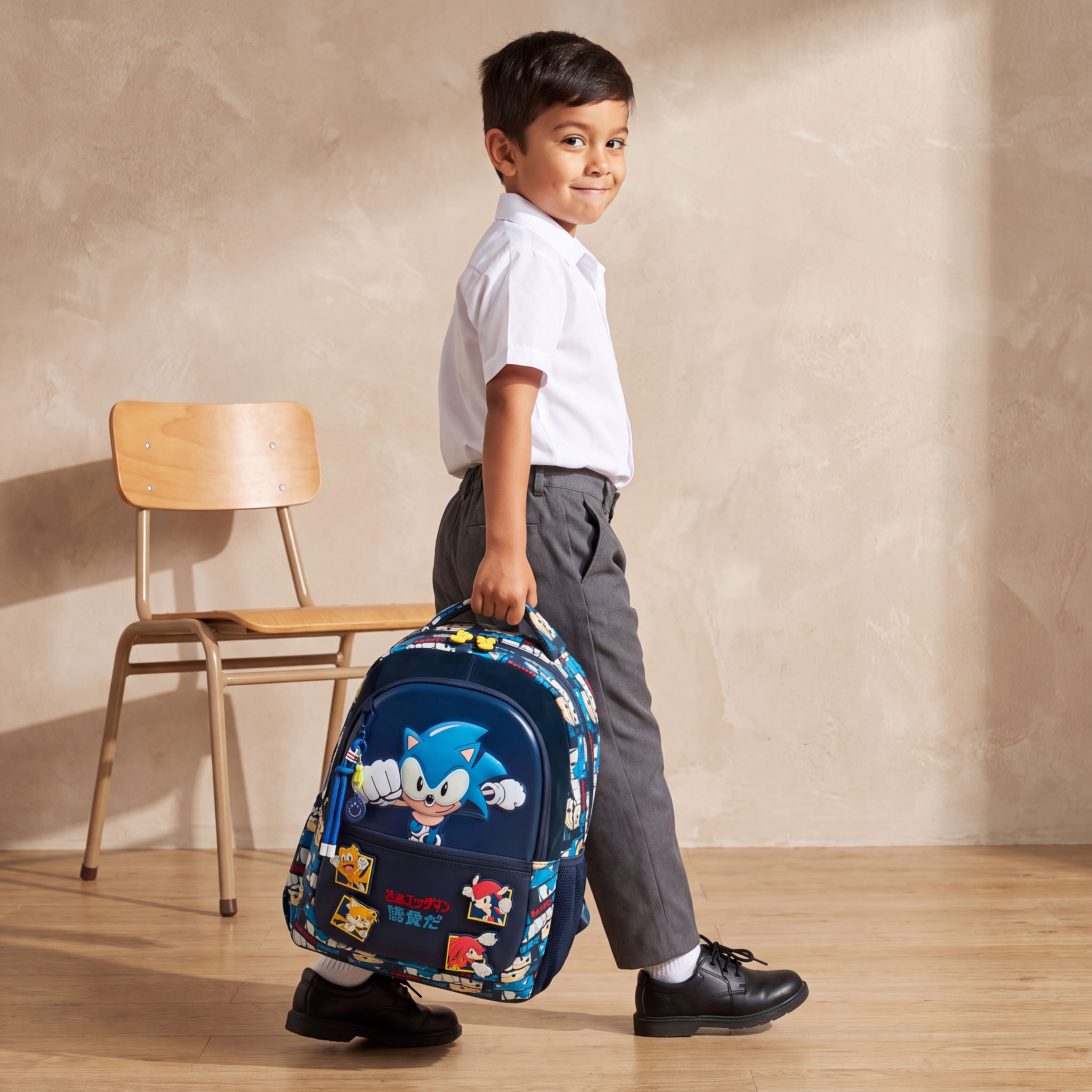 Sonic the Hedgehog Print Backpack for Boys 5-8 Years with Padded Straps - 16 inches-school-bagsandbackpacks-backpacks-image-3