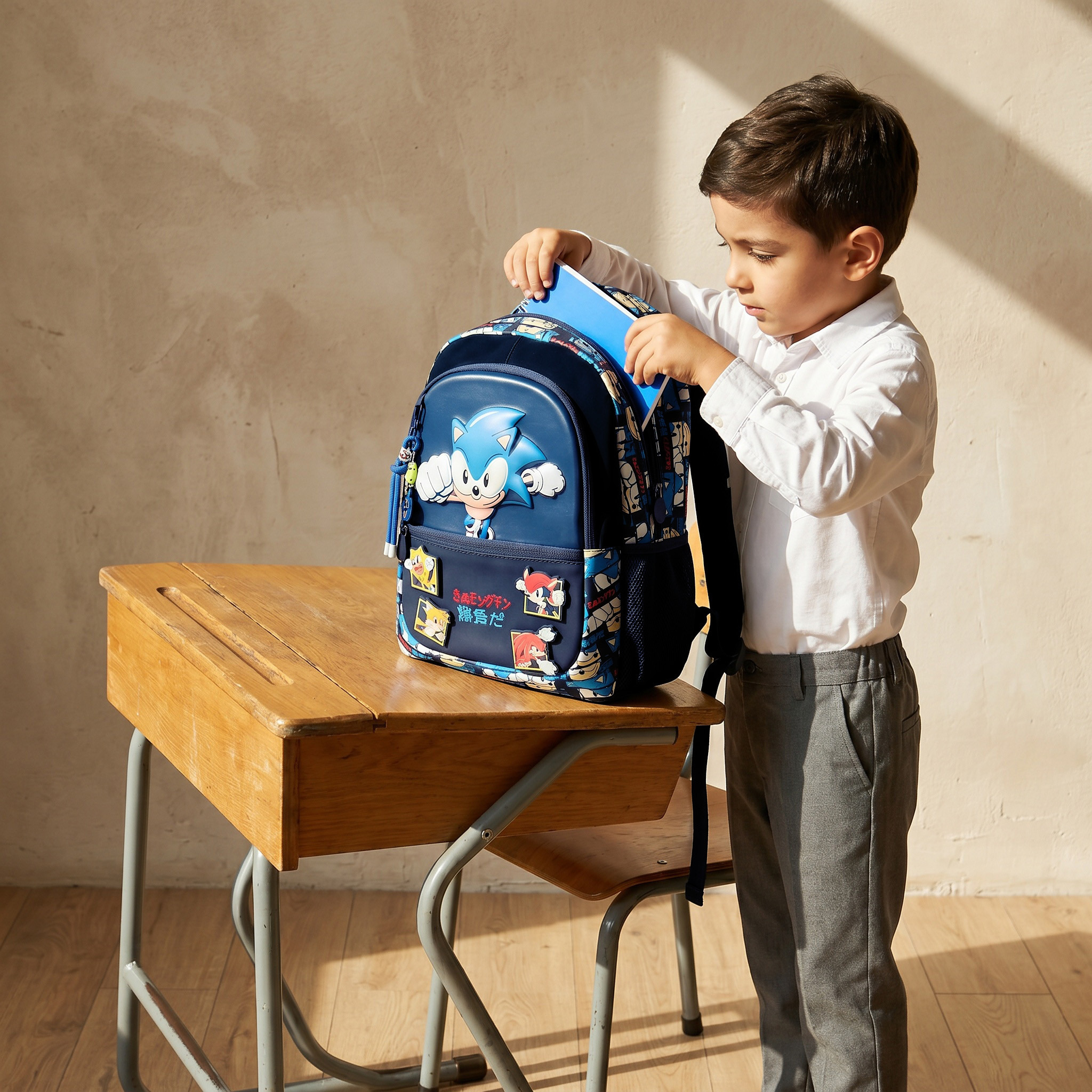 Sonic the Hedgehog Print Backpack for Boys 5-8 Years with Padded Straps - 16 inches-school-bagsandbackpacks-backpacks-image-4