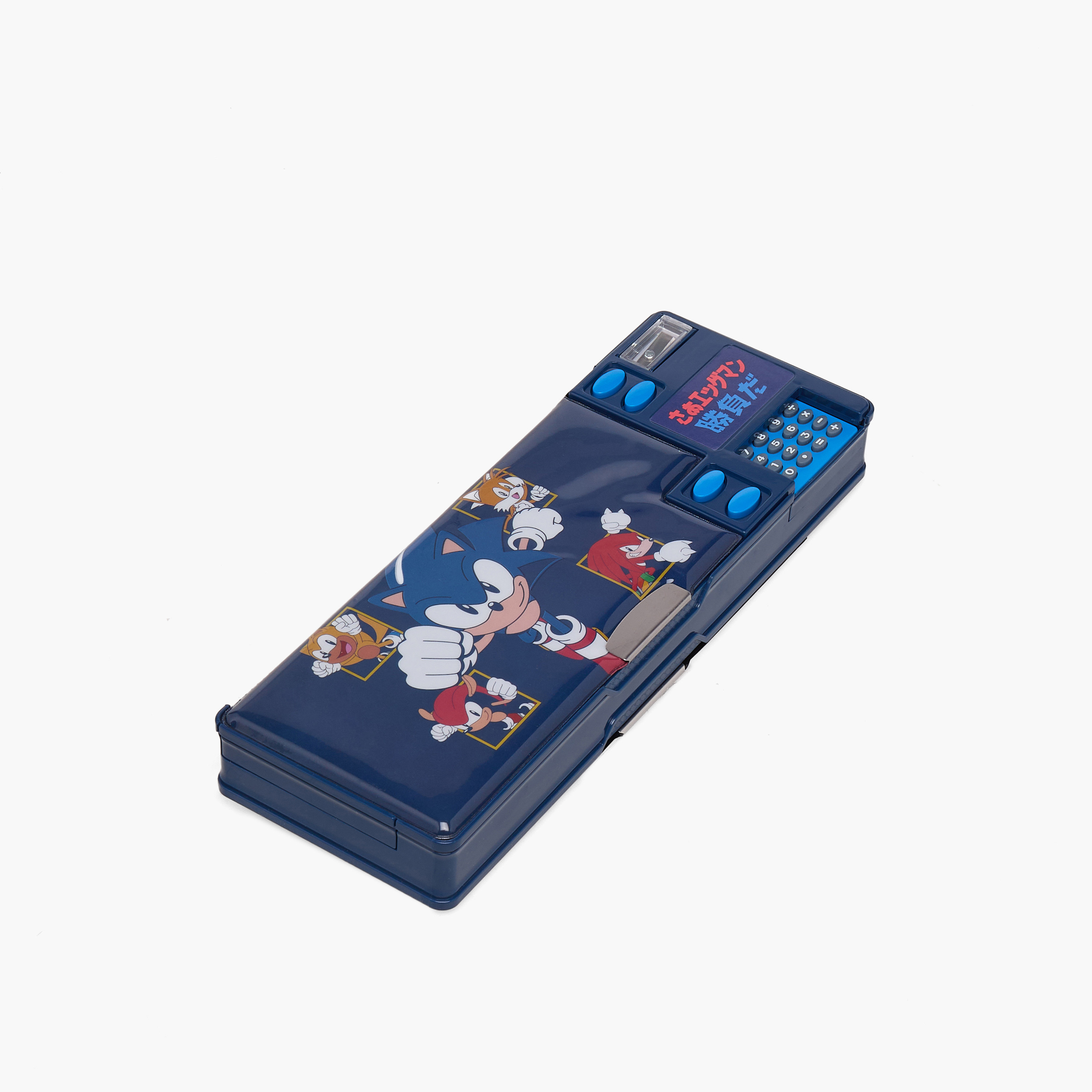 مقلمة بطبعات سونيك مع آلة حاسبة-school-stationery-pencilcases-image-2