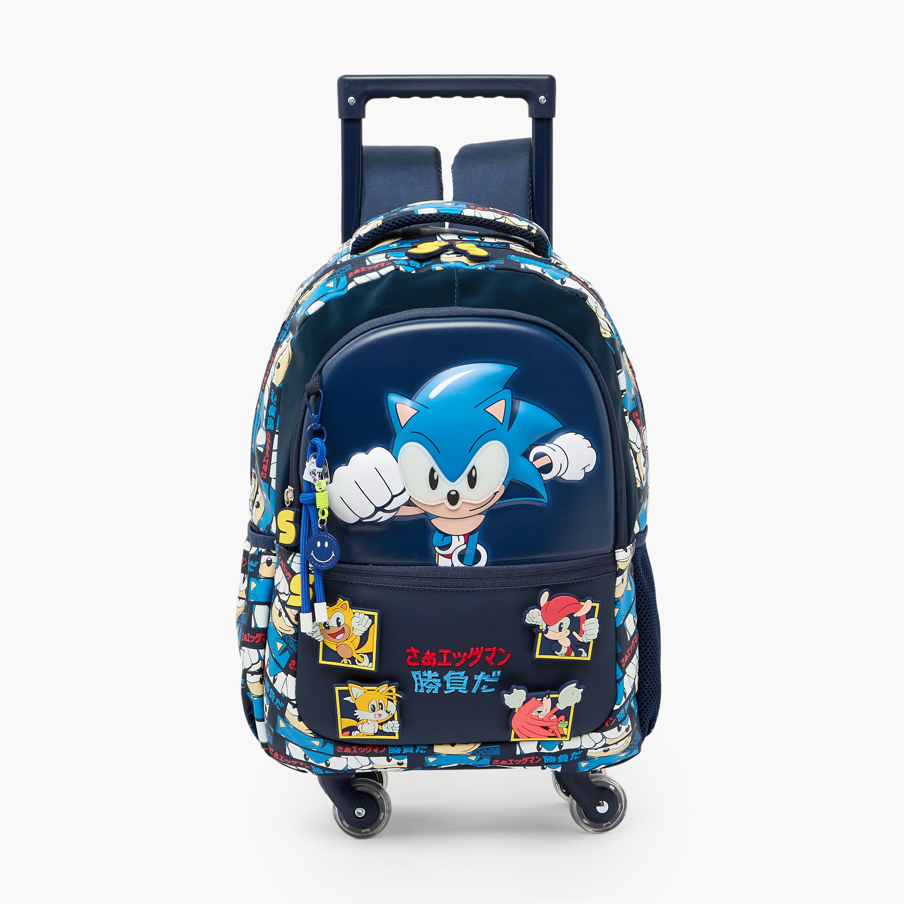 SEGA Sonic Print Trolley Bag for Boys 5-8 Years Retractable Handle - 16 inches-school-bagsandbackpacks-trolleybags-image-1