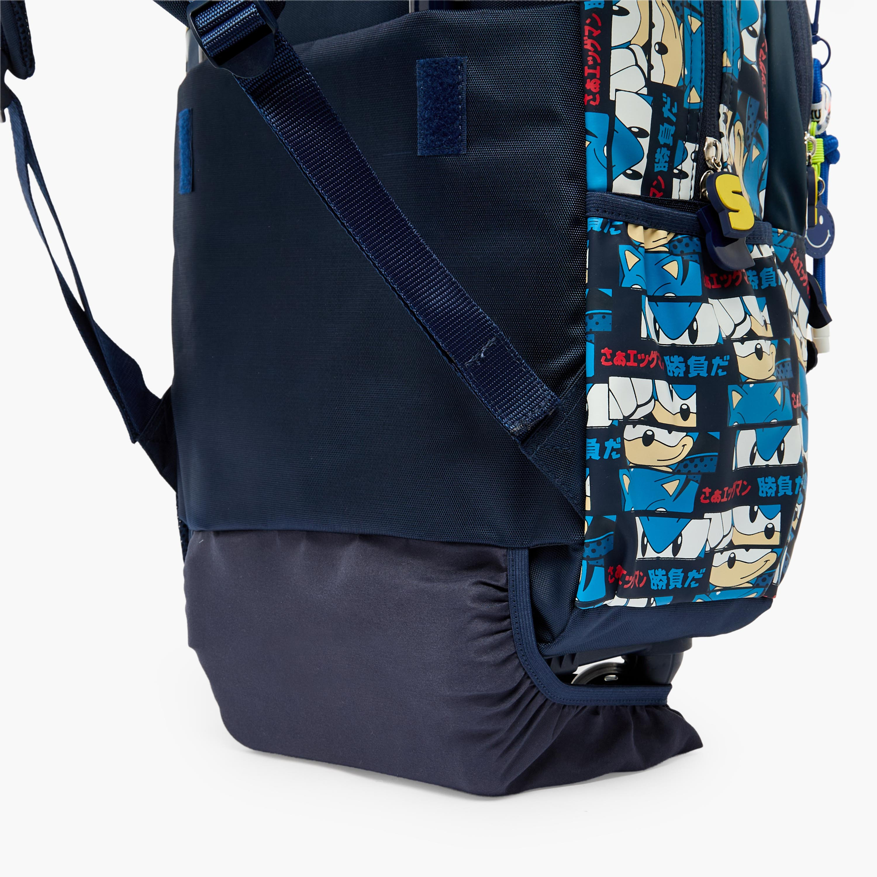 SEGA Sonic Print Trolley Bag for Boys 5-8 Years Retractable Handle - 16 inches-school-bagsandbackpacks-trolleybags-image-12