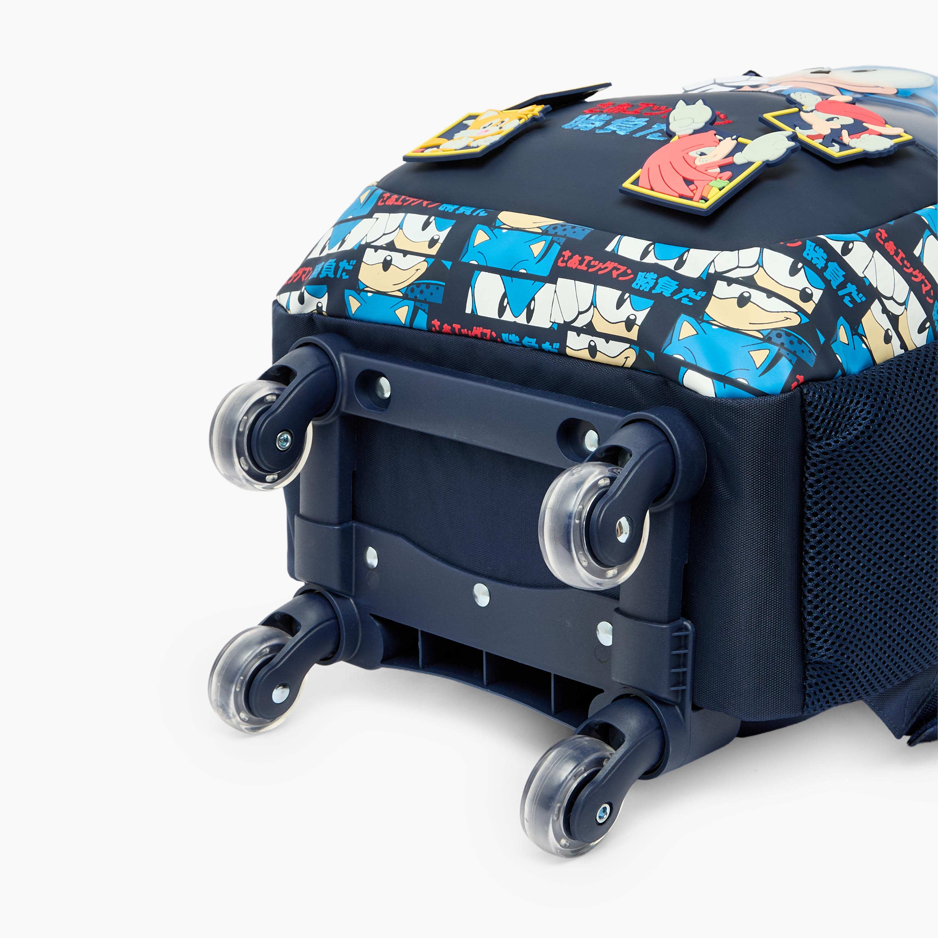 SEGA Sonic Print Trolley Bag for Boys 5-8 Years Retractable Handle - 16 inches-school-bagsandbackpacks-trolleybags-image-13