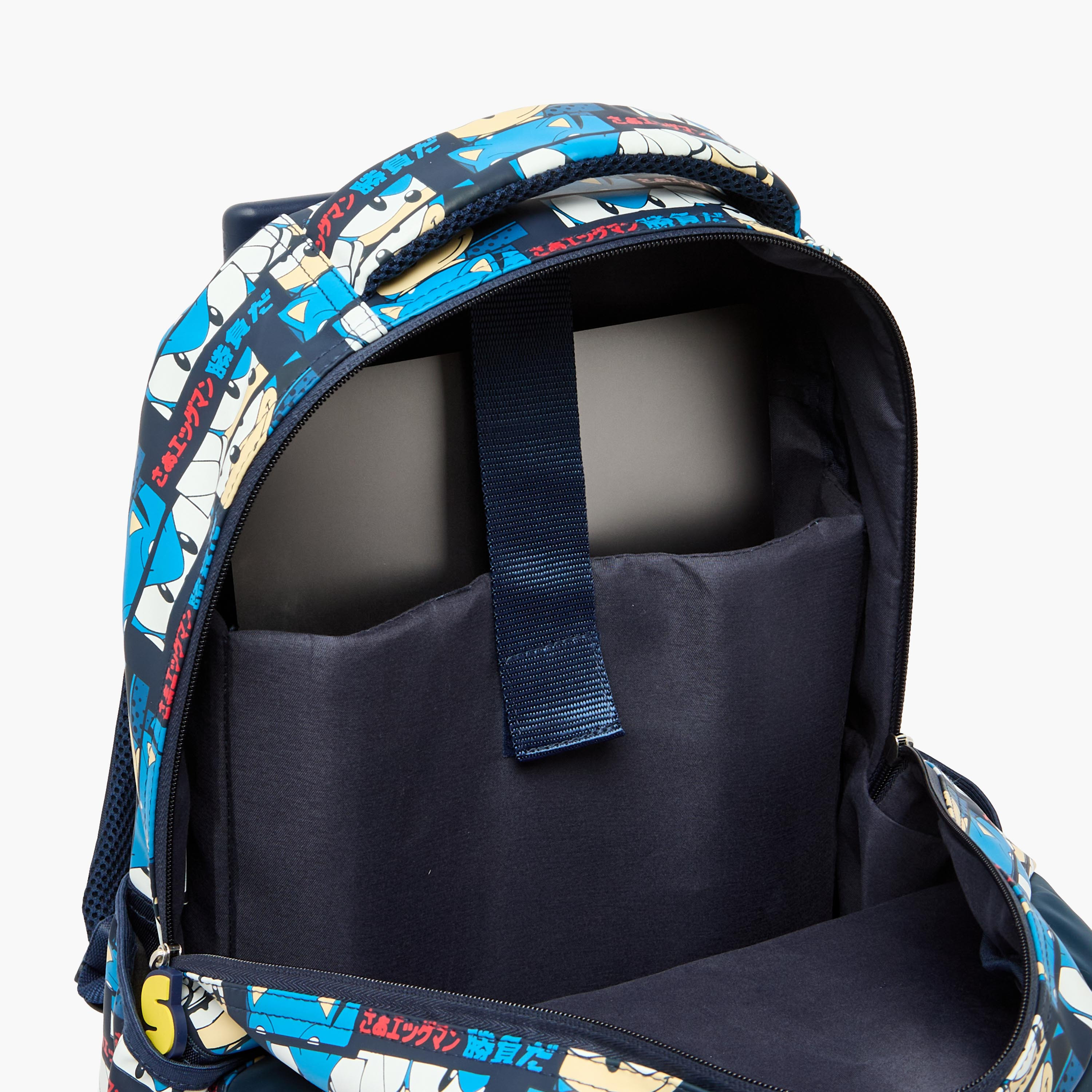 SEGA Sonic Print Trolley Bag for Boys 5-8 Years Retractable Handle - 16 inches-school-bagsandbackpacks-trolleybags-image-8