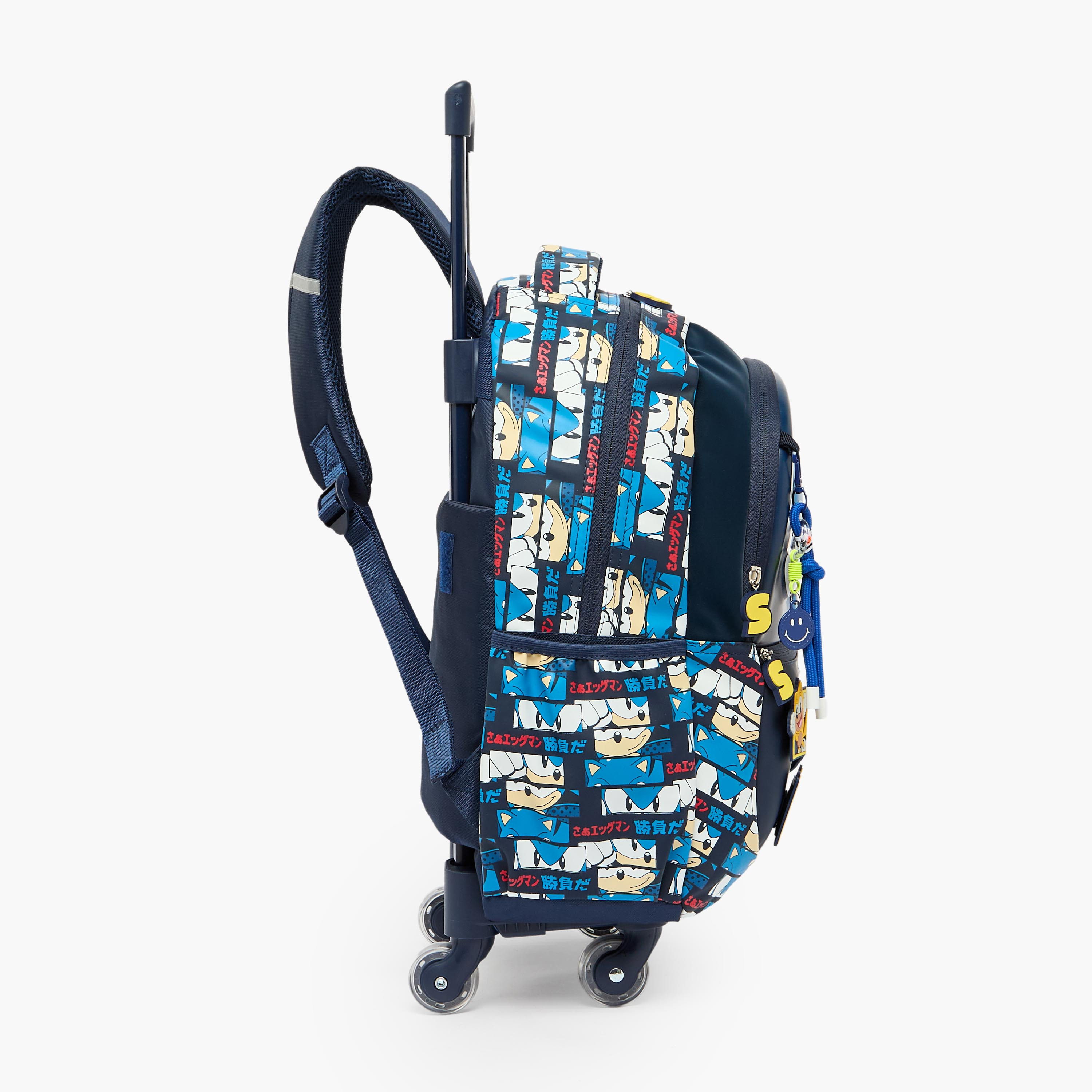 SEGA Sonic Print Trolley Bag for Boys 5-8 Years Retractable Handle - 16 inches-school-bagsandbackpacks-trolleybags-image-10