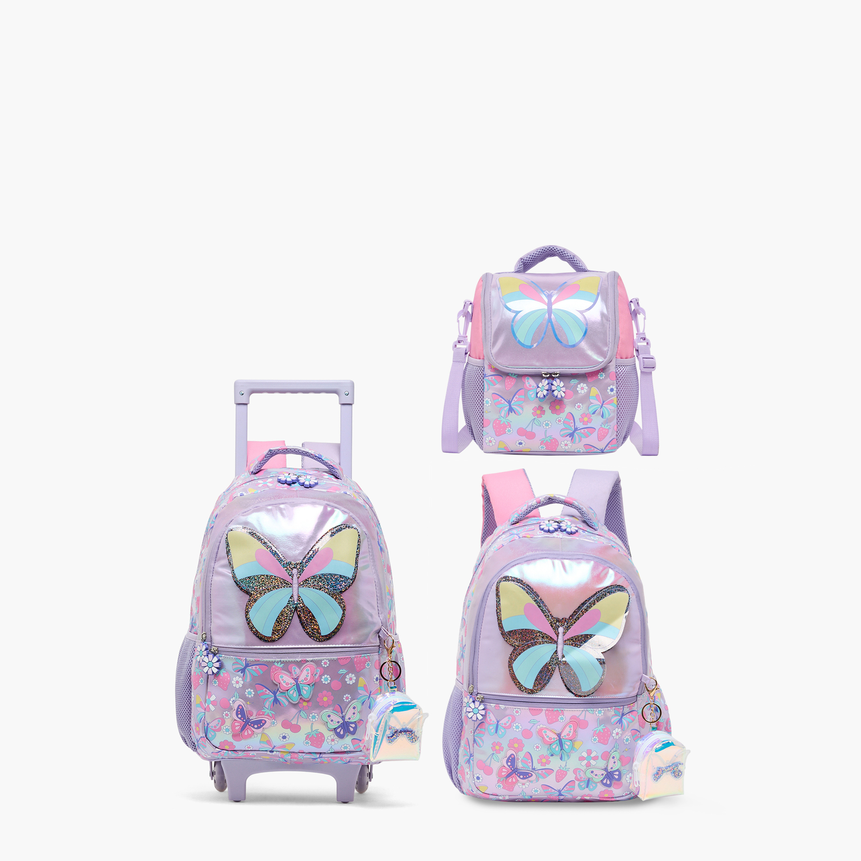 Juniors Butterfly Print Backpack for Girls 5-8 Years with Detachable Pouch - 16 inches-school-bagsandbackpacks-backpacks-image-12
