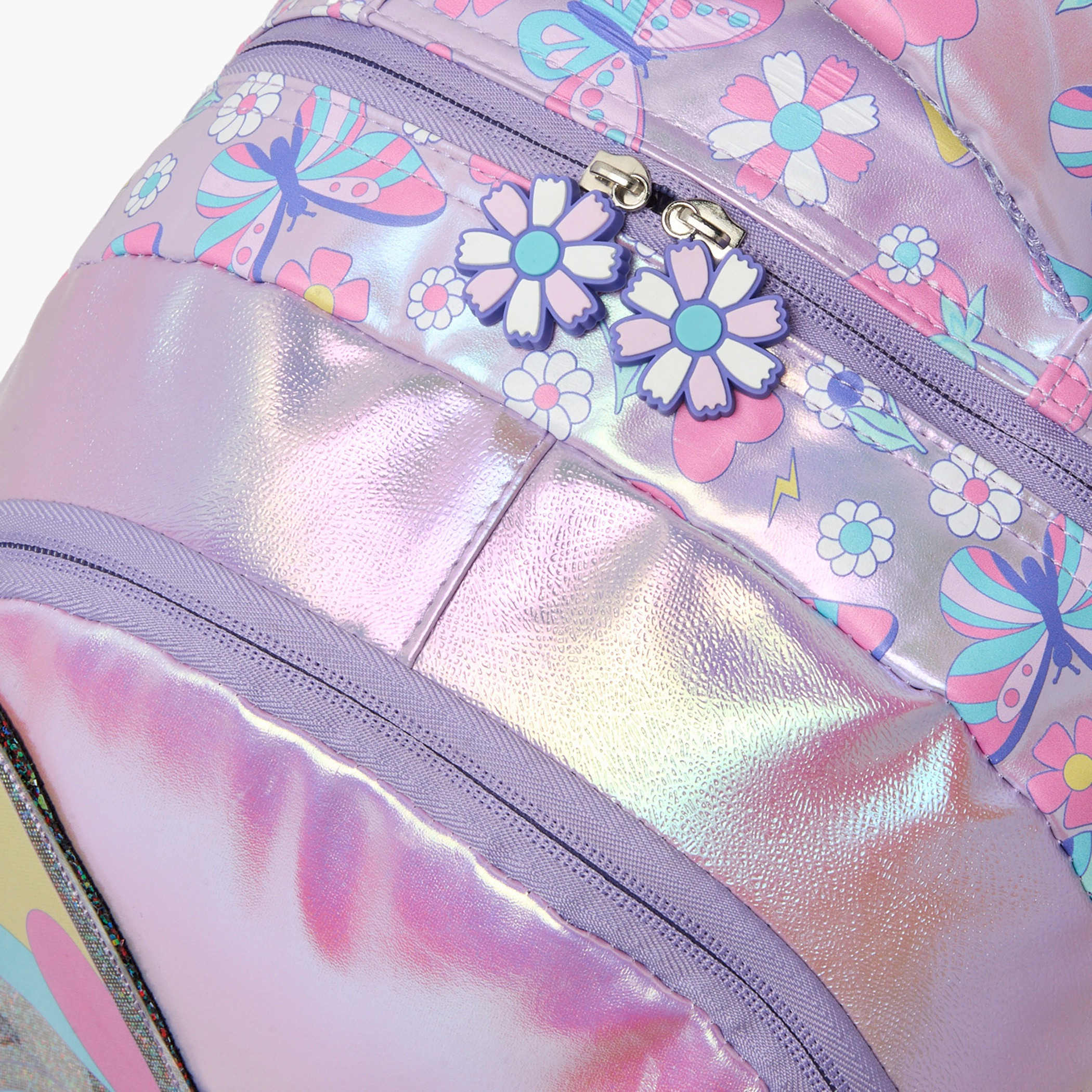 Juniors Butterfly Print Backpack for Girls 5-8 Years with Detachable Pouch - 16 inches-school-bagsandbackpacks-backpacks-image-4