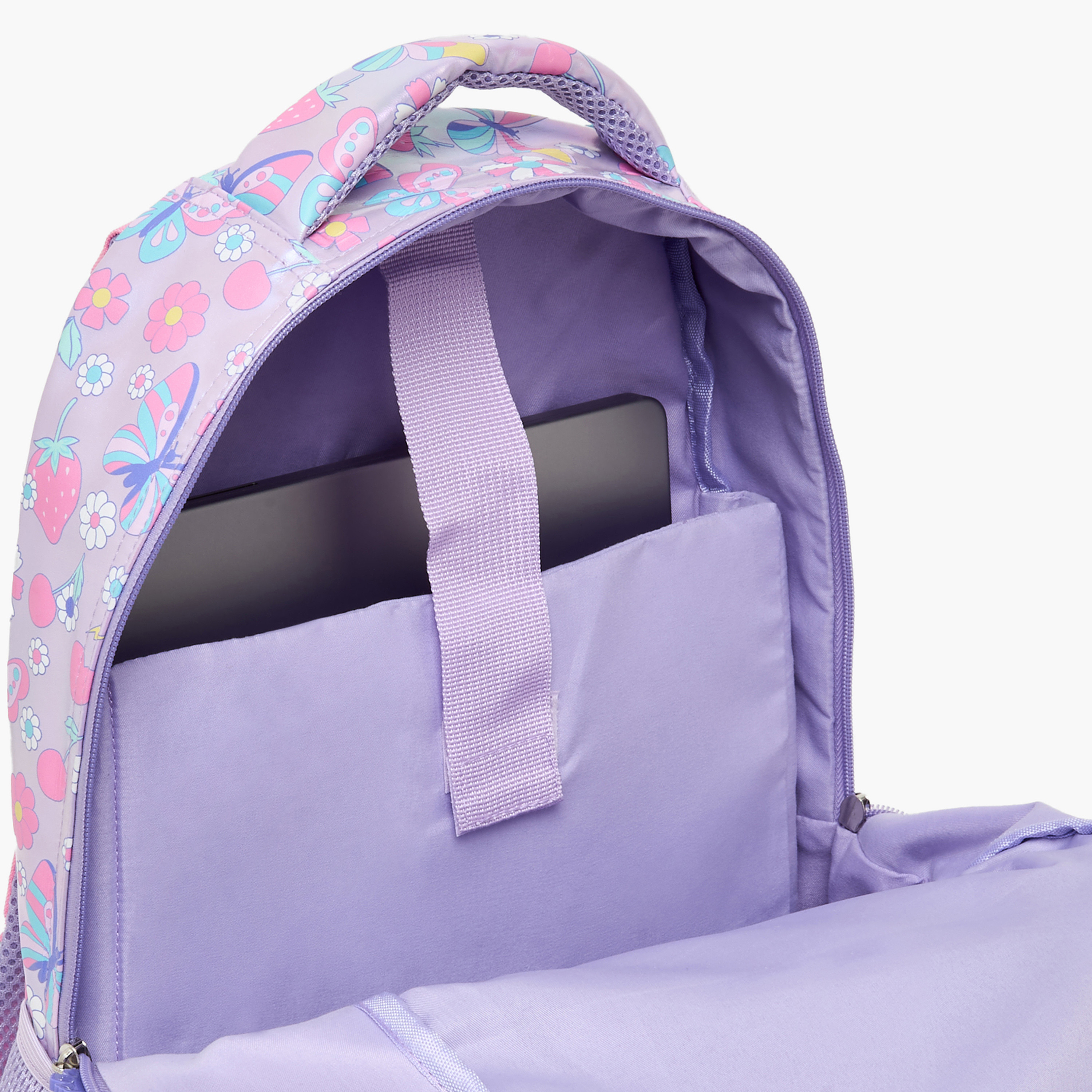 Juniors Butterfly Print Backpack for Girls 5-8 Years with Detachable Pouch - 16 inches-school-bagsandbackpacks-backpacks-image-7