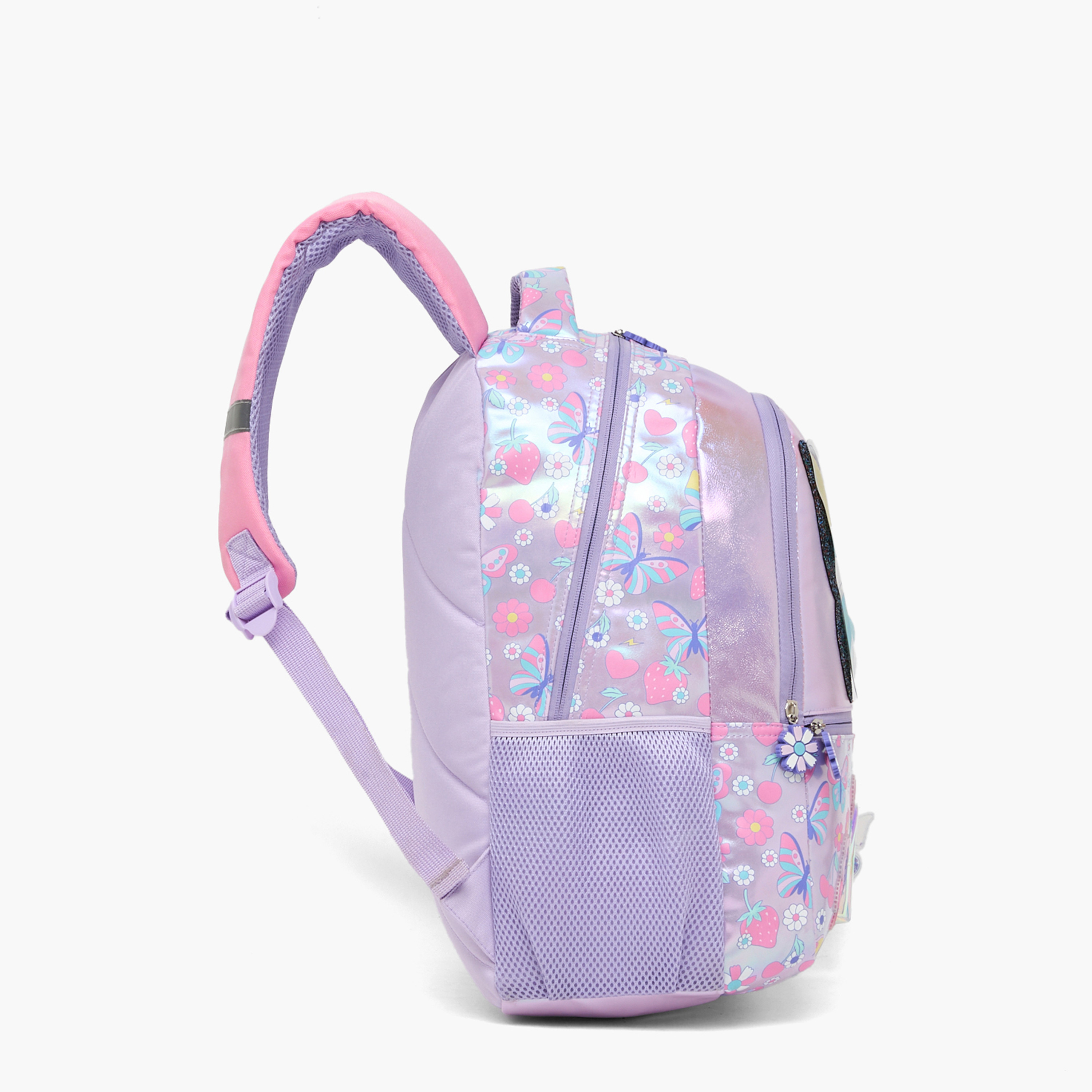 Juniors Butterfly Print Backpack for Girls 5-8 Years with Detachable Pouch - 16 inches-school-bagsandbackpacks-backpacks-image-9