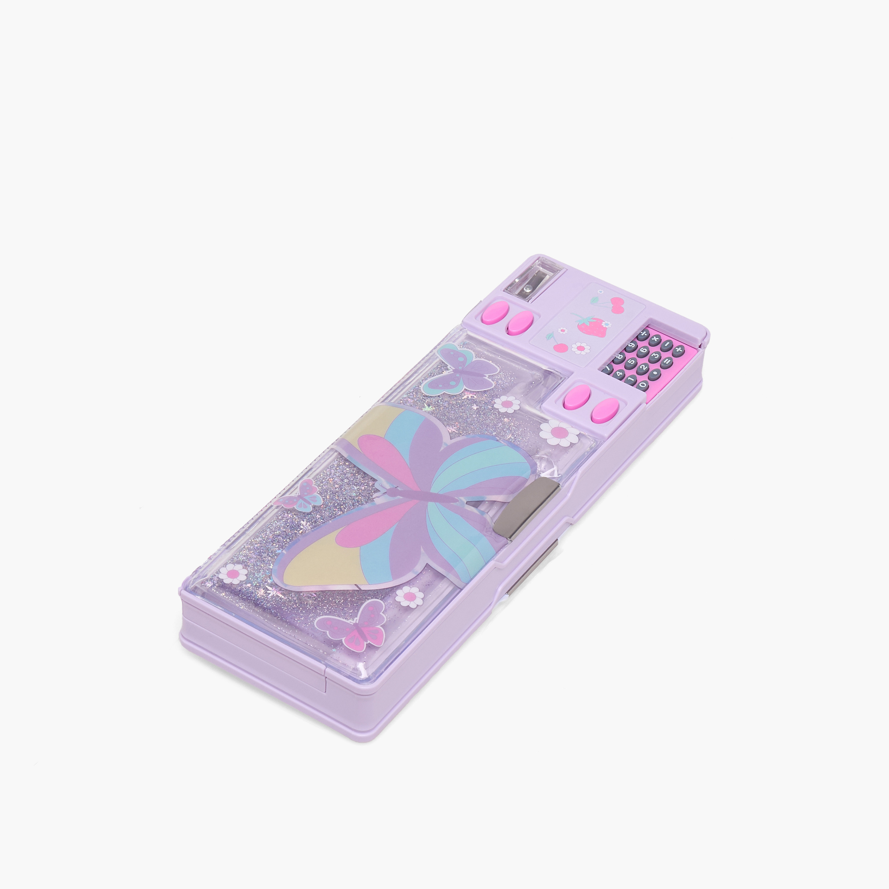 Juniors Butterfly Print Pencil Case with Calculator-school-stationery-pencilcases-image-2
