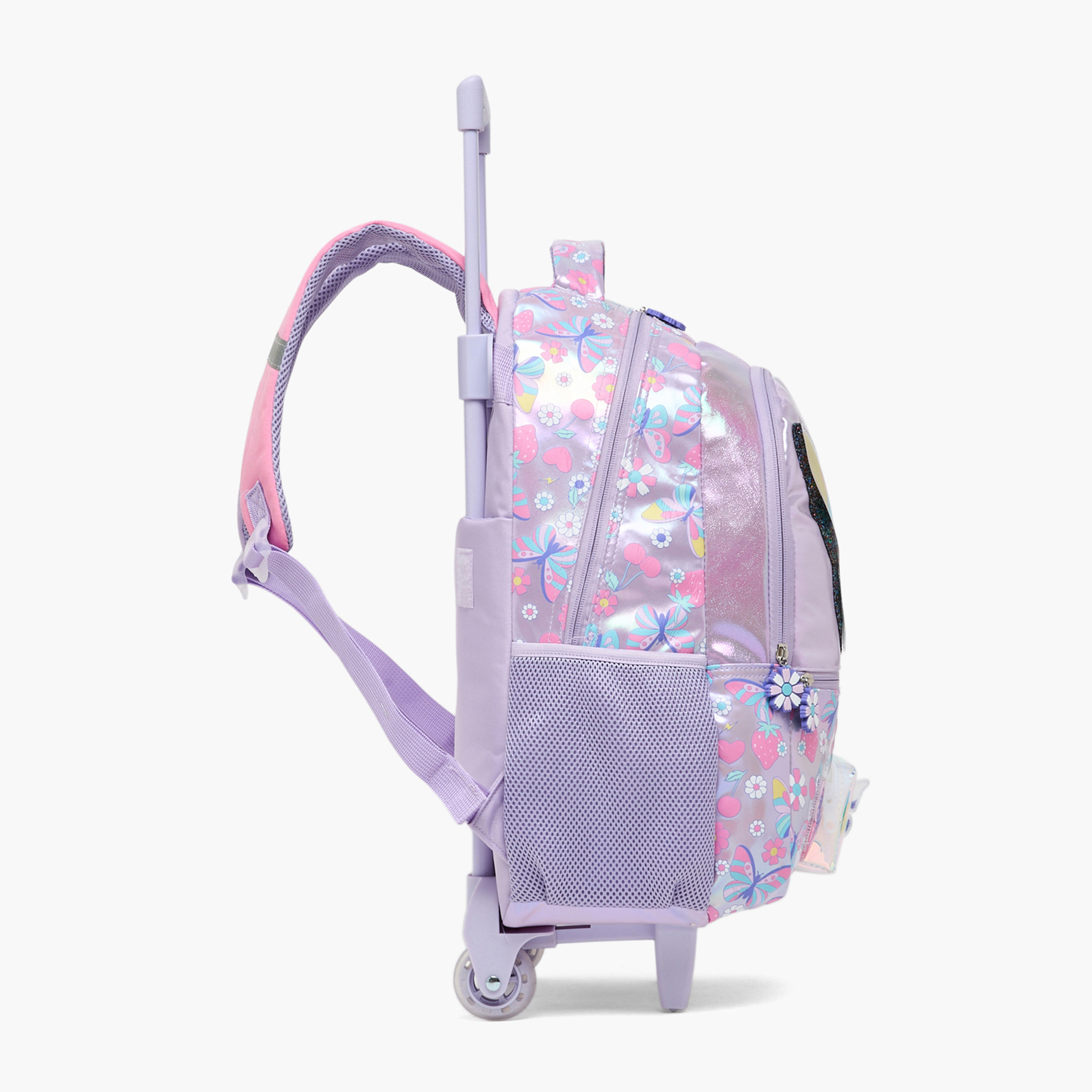 Juniors Butterfly Print Trolley Bag for Girls 5-8 Years with Durable Wheels - 16 inches-school-bagsandbackpacks-trolleybags-image-9