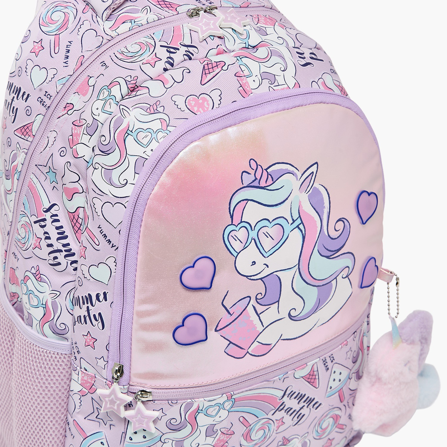 شنطة ظهر بطبعة يونيكورن للبنات من 5-8 سنوات مع أحزمة مبطنة - 16 بوصة من جونيورز-school-bagsandbackpacks-backpacks-image-4