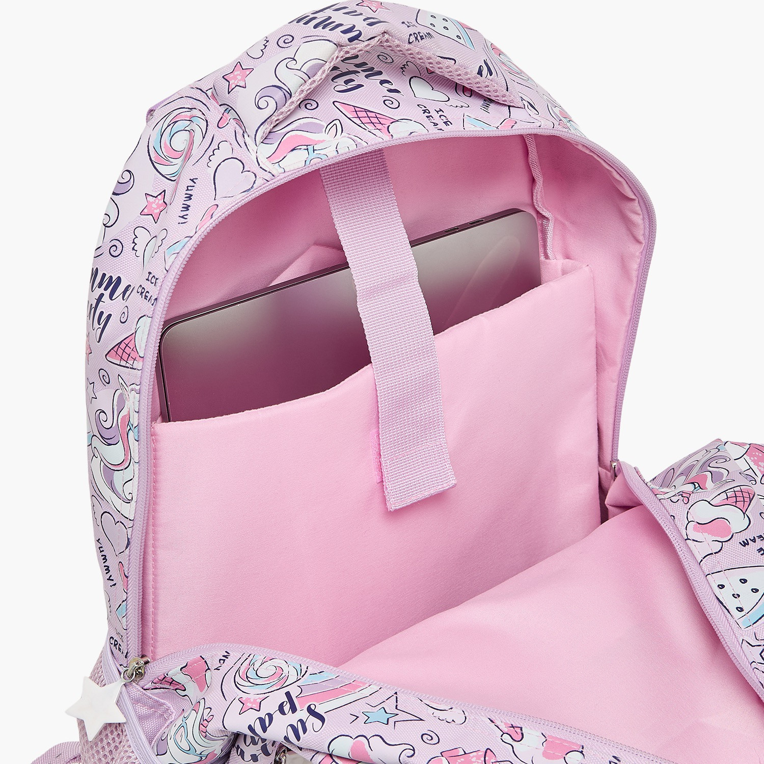 شنطة ظهر بطبعة يونيكورن للبنات من 5-8 سنوات مع أحزمة مبطنة - 16 بوصة من جونيورز-school-bagsandbackpacks-backpacks-image-7