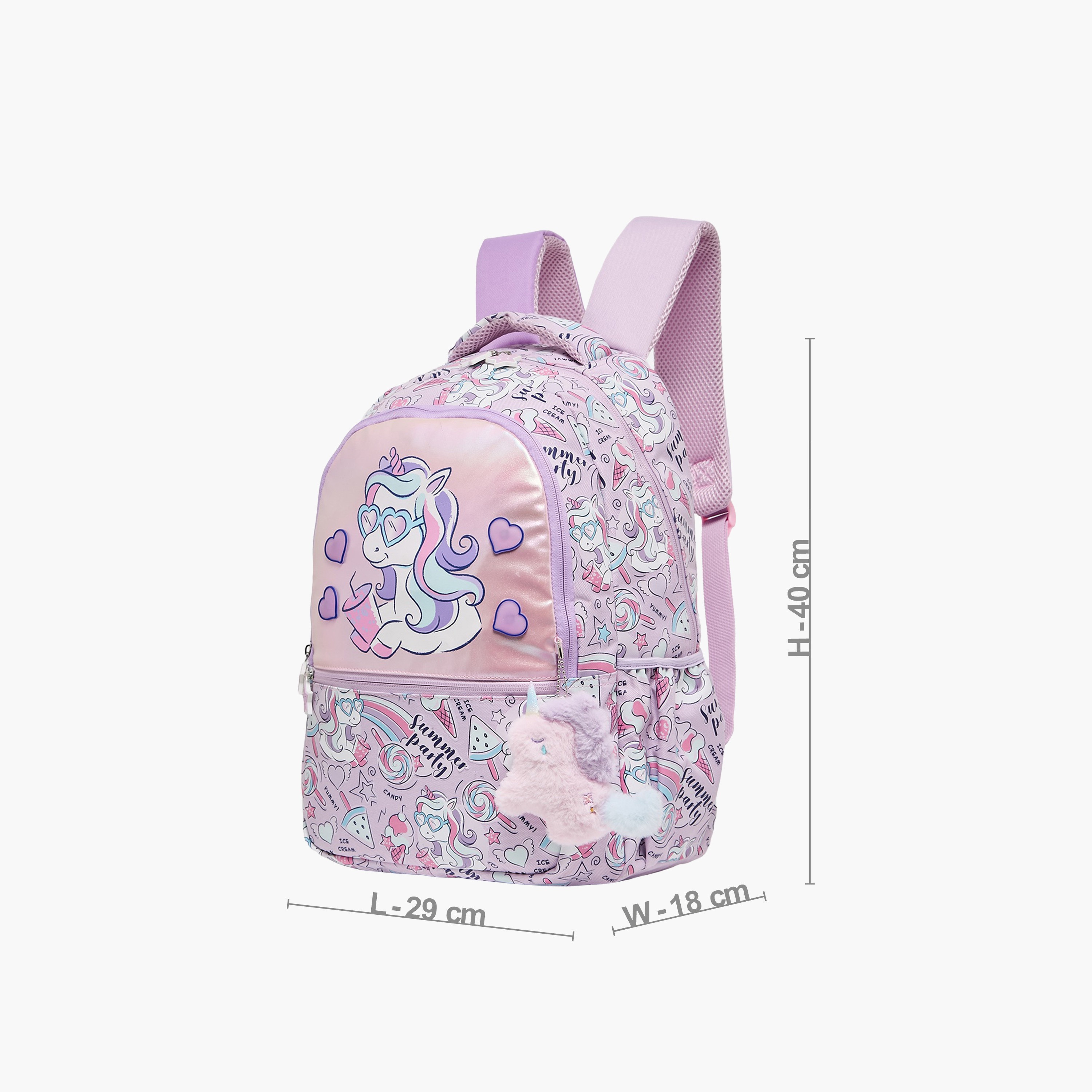 شنطة ظهر بطبعة يونيكورن للبنات من 5-8 سنوات مع أحزمة مبطنة - 16 بوصة من جونيورز-school-bagsandbackpacks-backpacks-image-8