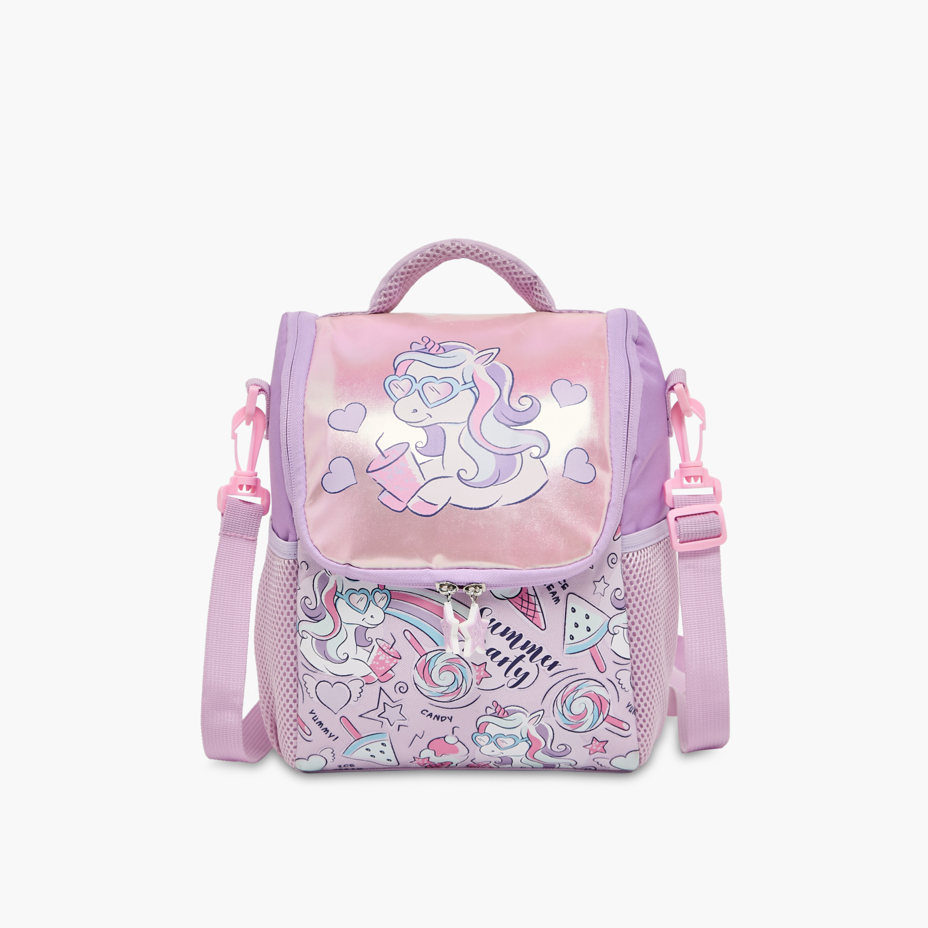 Juniors Unicorn Print Lunch Bag for Girls 5-8 Years with Detachable Strap-school-lunchessentials-lunchbags-image-1