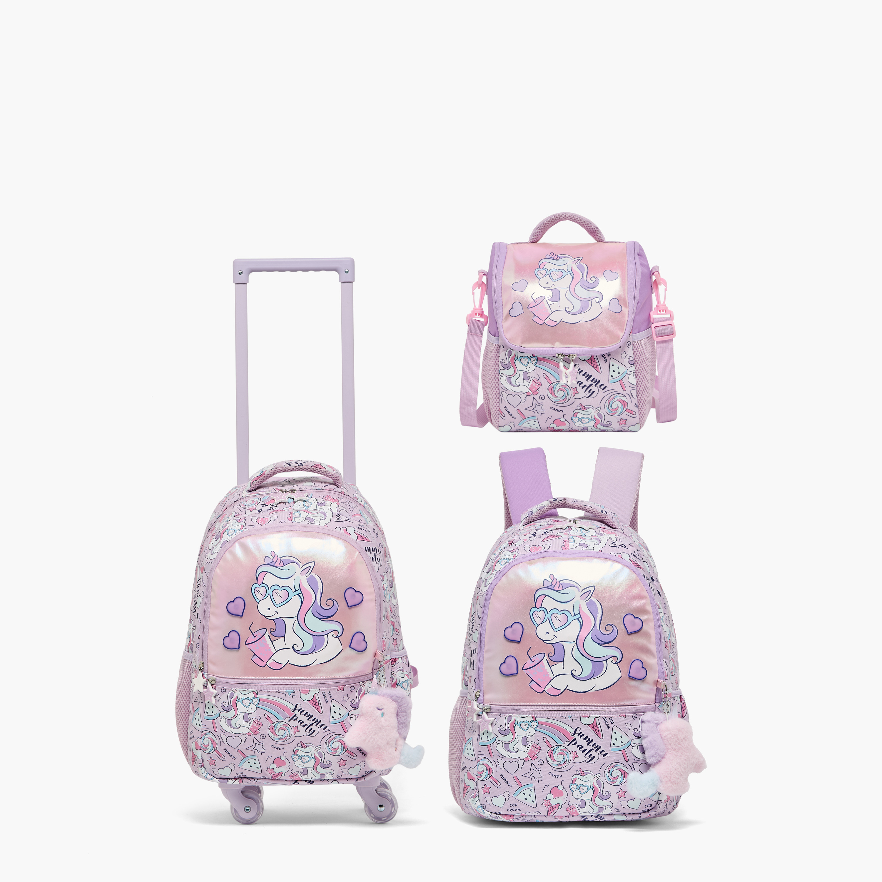 Juniors Unicorn Print Lunch Bag for Girls 5-8 Years with Detachable Strap-school-lunchessentials-lunchbags-image-10
