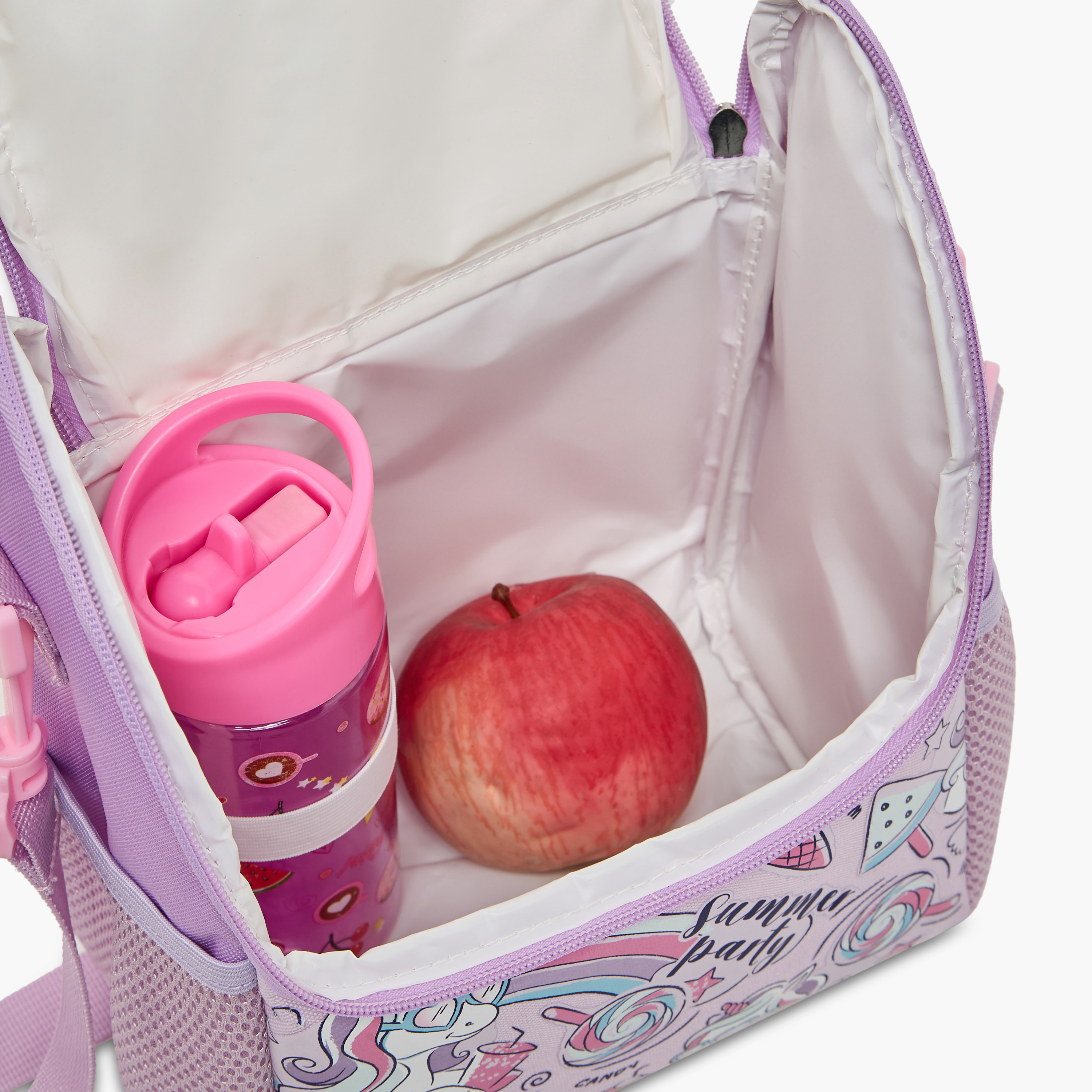Juniors Unicorn Print Lunch Bag for Girls 5-8 Years with Detachable Strap-school-lunchessentials-lunchbags-image-4