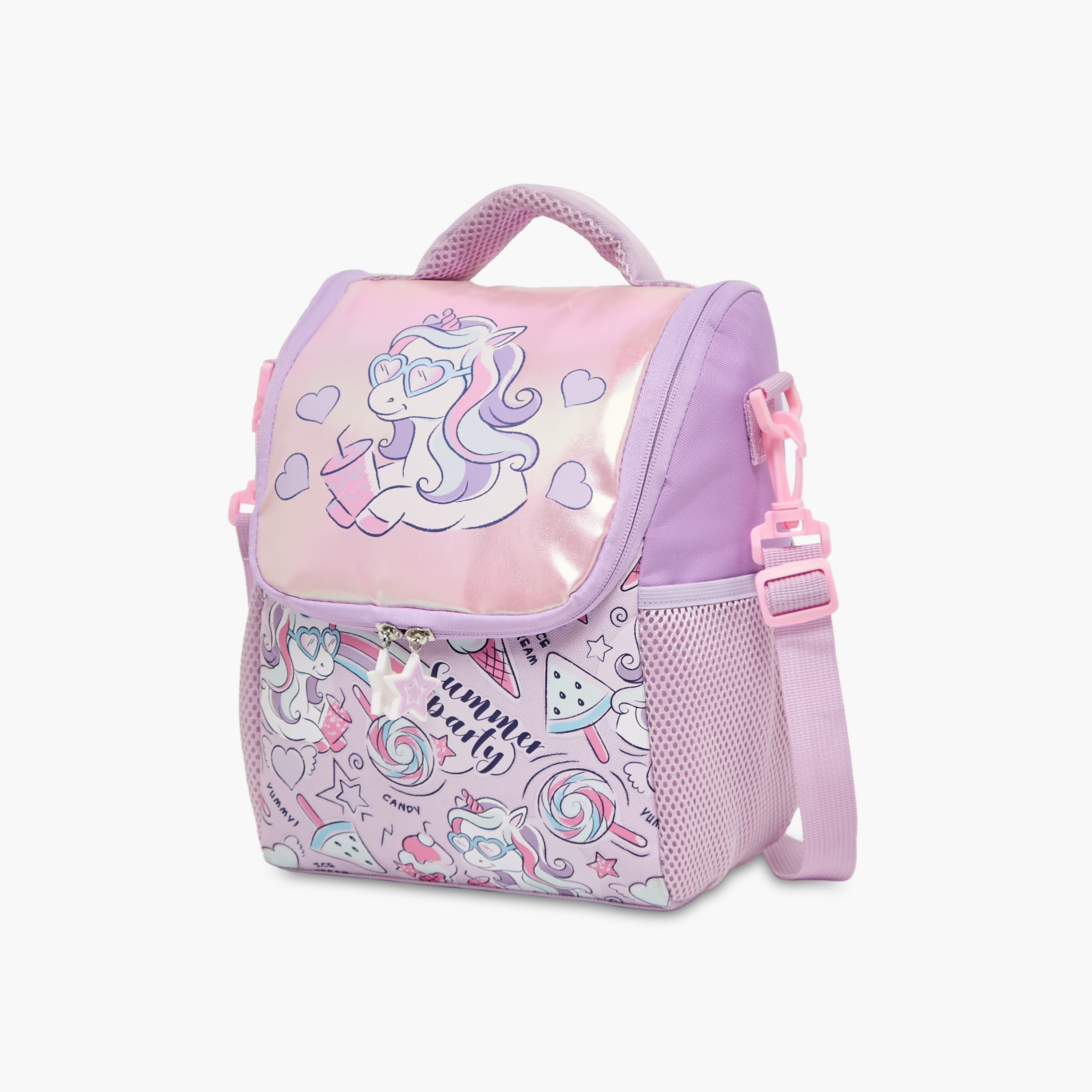 Juniors Unicorn Print Lunch Bag for Girls 5-8 Years with Detachable Strap-school-lunchessentials-lunchbags-image-8