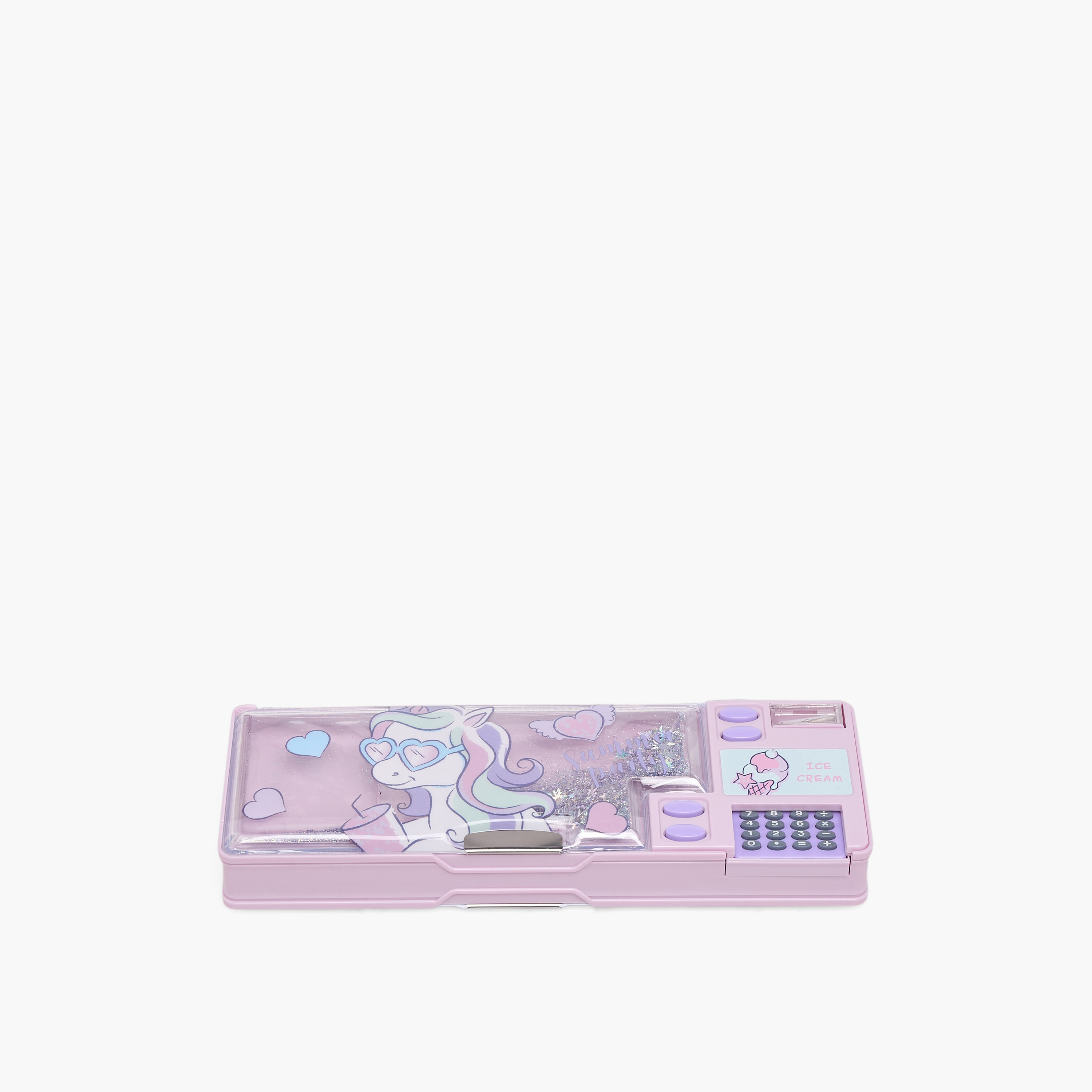 Juniors Unicorn Print Pencil Case with Calculator-school-stationery-pencilcases-image-1