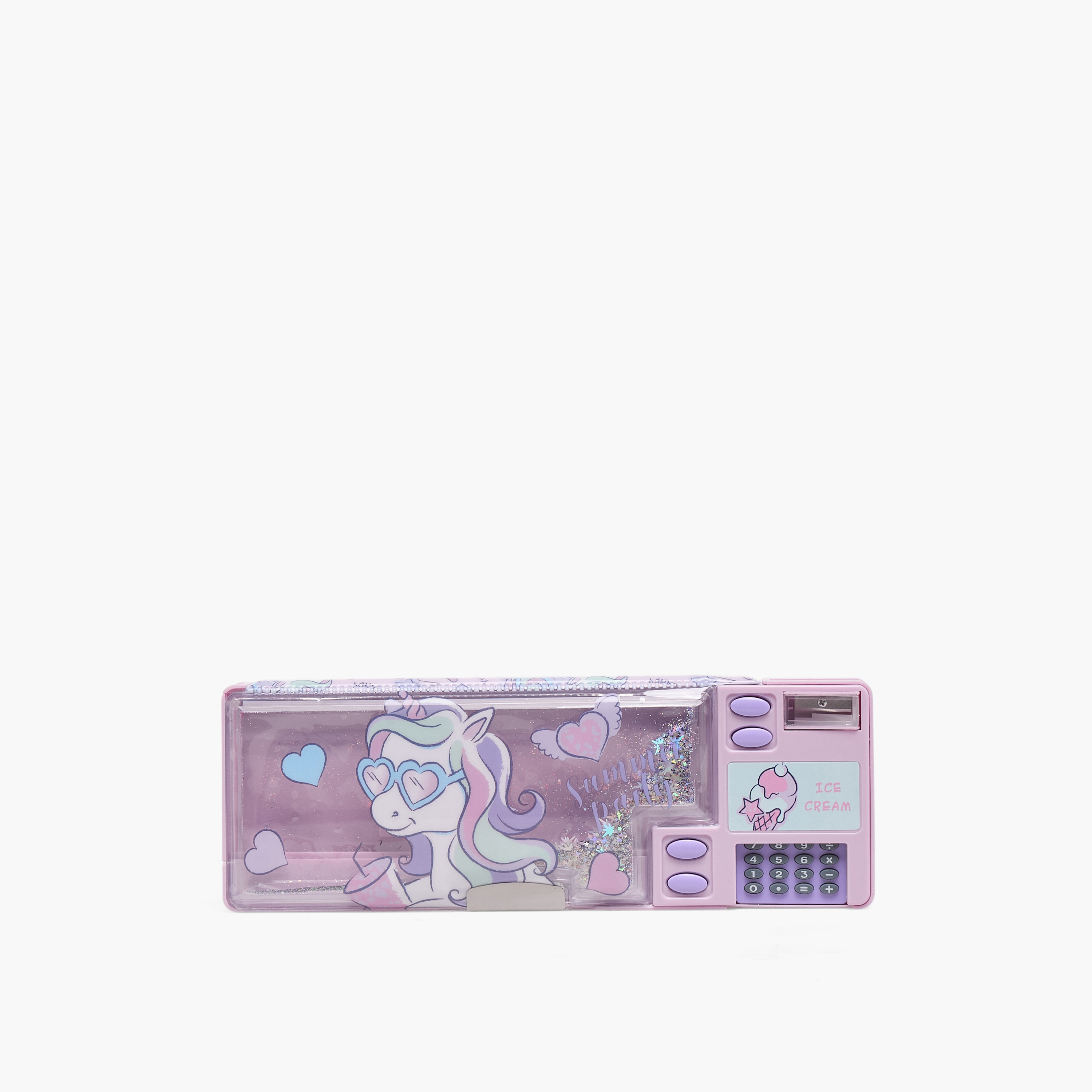 Juniors Unicorn Print Pencil Case with Calculator-school-stationery-pencilcases-image-3
