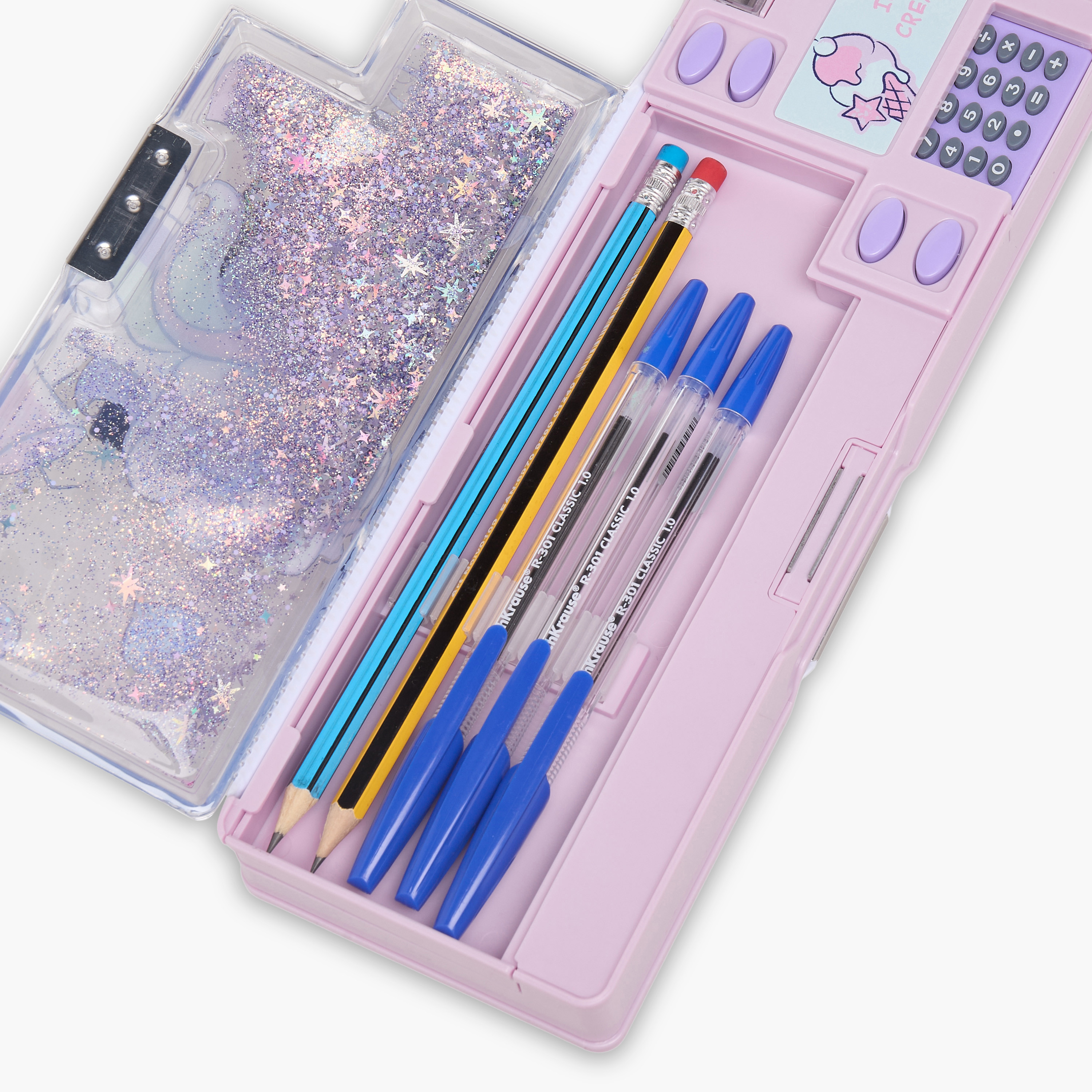 Juniors Unicorn Print Pencil Case with Calculator-school-stationery-pencilcases-image-8