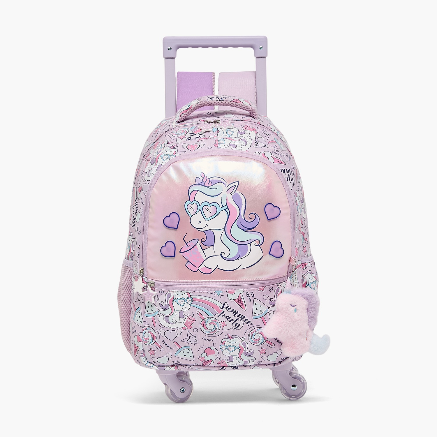 شنطة ترولي بطبعات يونيكورن ومقبض قابل للسحب للبنات من 5 - 8 سنوات من جونيورز - 16 بوصة-school-bagsandbackpacks-trolleybags-image-15