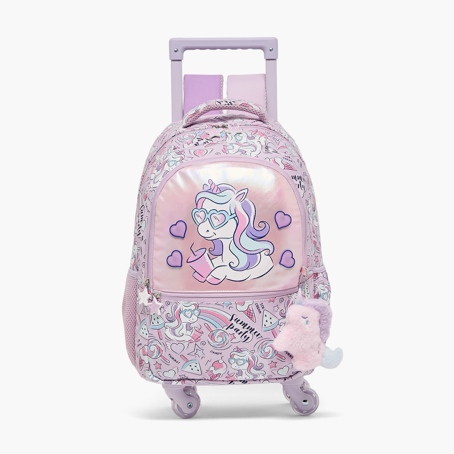 شنطة ترولي بطبعات يونيكورن ومقبض قابل للسحب للبنات من 5 - 8 سنوات من جونيورز - 16 بوصة-school-bagsandbackpacks-trolleybags-image-1