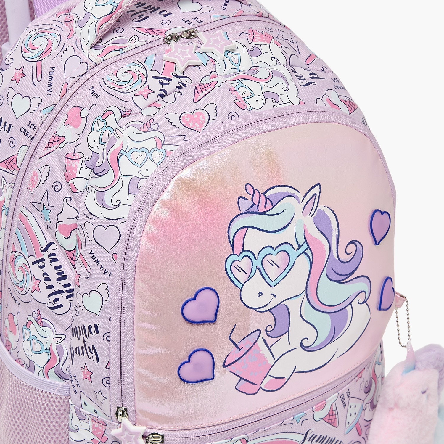شنطة ترولي بطبعات يونيكورن ومقبض قابل للسحب للبنات من 5 - 8 سنوات من جونيورز - 16 بوصة-school-bagsandbackpacks-trolleybags-image-4