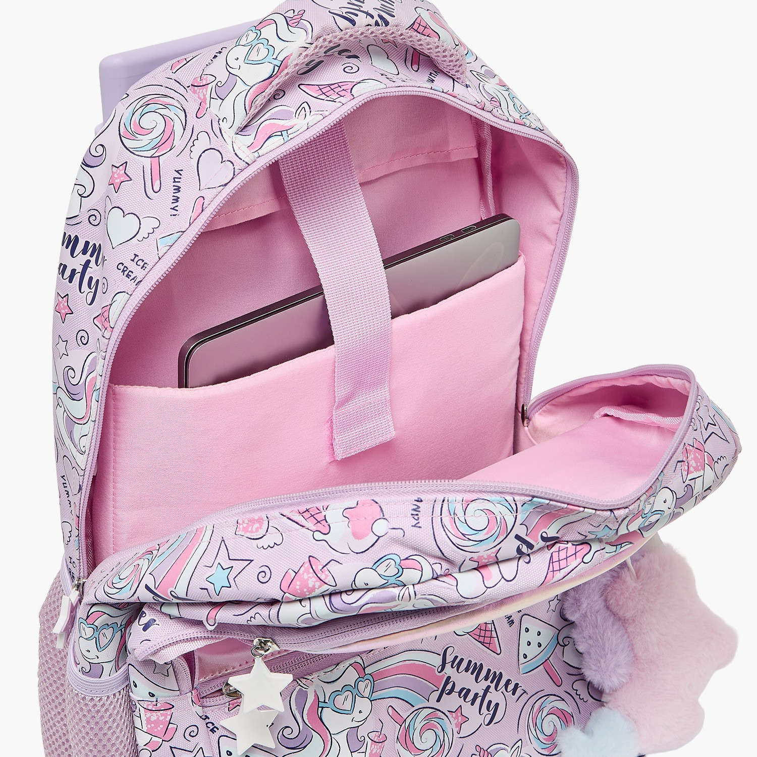 شنطة ترولي بطبعات يونيكورن ومقبض قابل للسحب للبنات من 5 - 8 سنوات من جونيورز - 16 بوصة-school-bagsandbackpacks-trolleybags-image-7