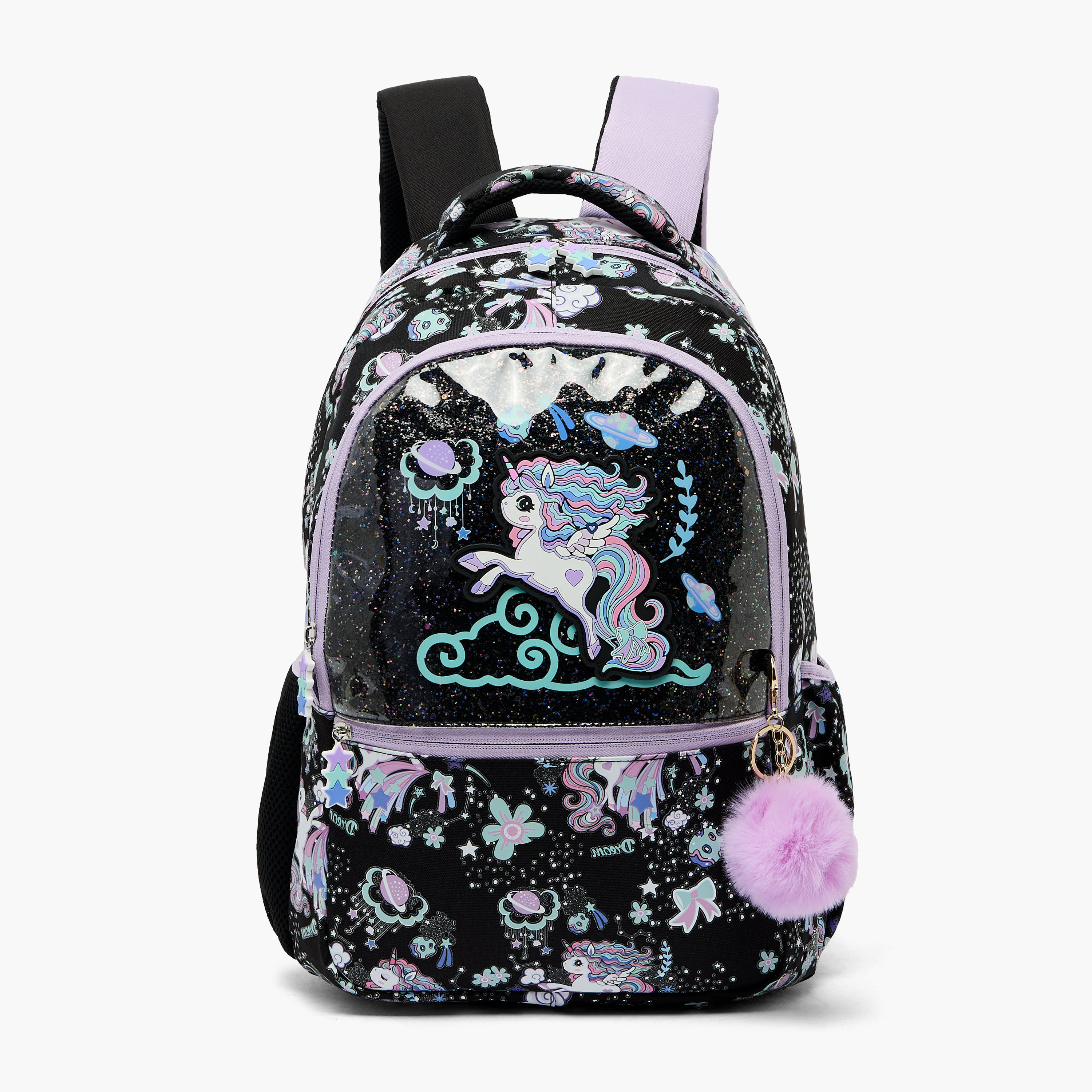 Juniors Unicorn Print Backpack for Girls 5-8 Years with Laptop Compartment - 16 inches-school-bagsandbackpacks-backpacks-image-1