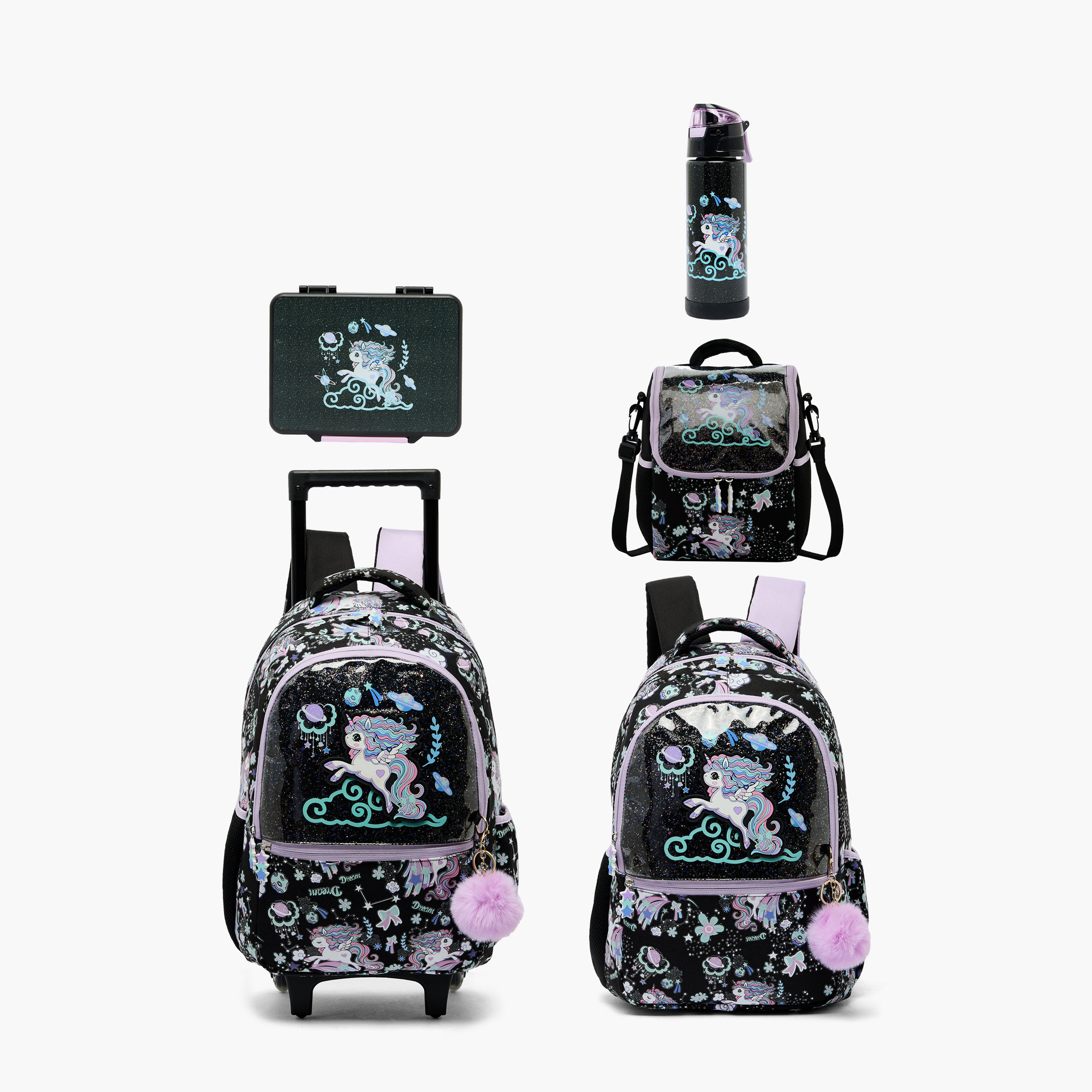 Juniors Unicorn Print Backpack for Girls 5-8 Years with Laptop Compartment - 16 inches-school-bagsandbackpacks-backpacks-image-11