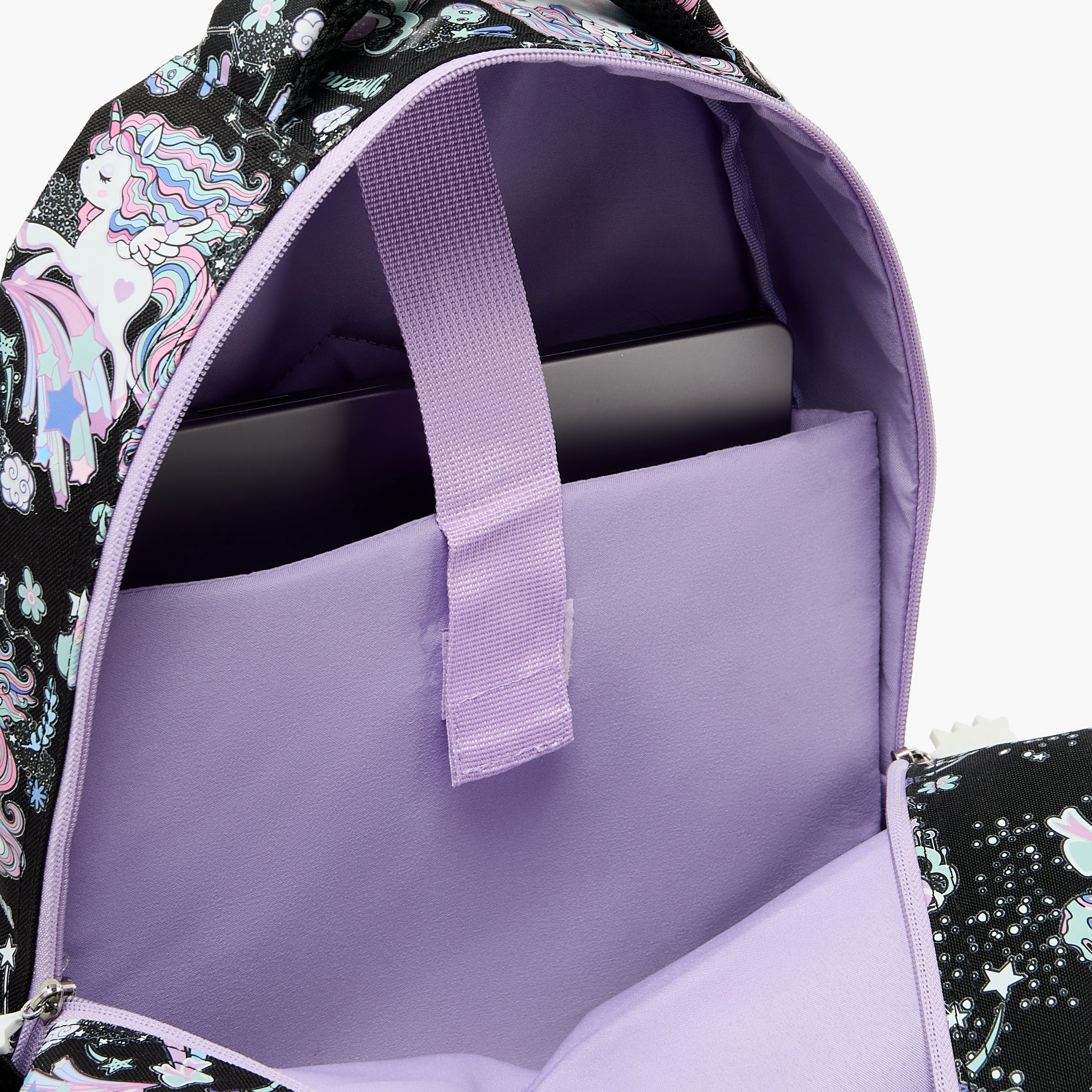 Juniors Unicorn Print Backpack for Girls 5-8 Years with Laptop Compartment - 16 inches-school-bagsandbackpacks-backpacks-image-7