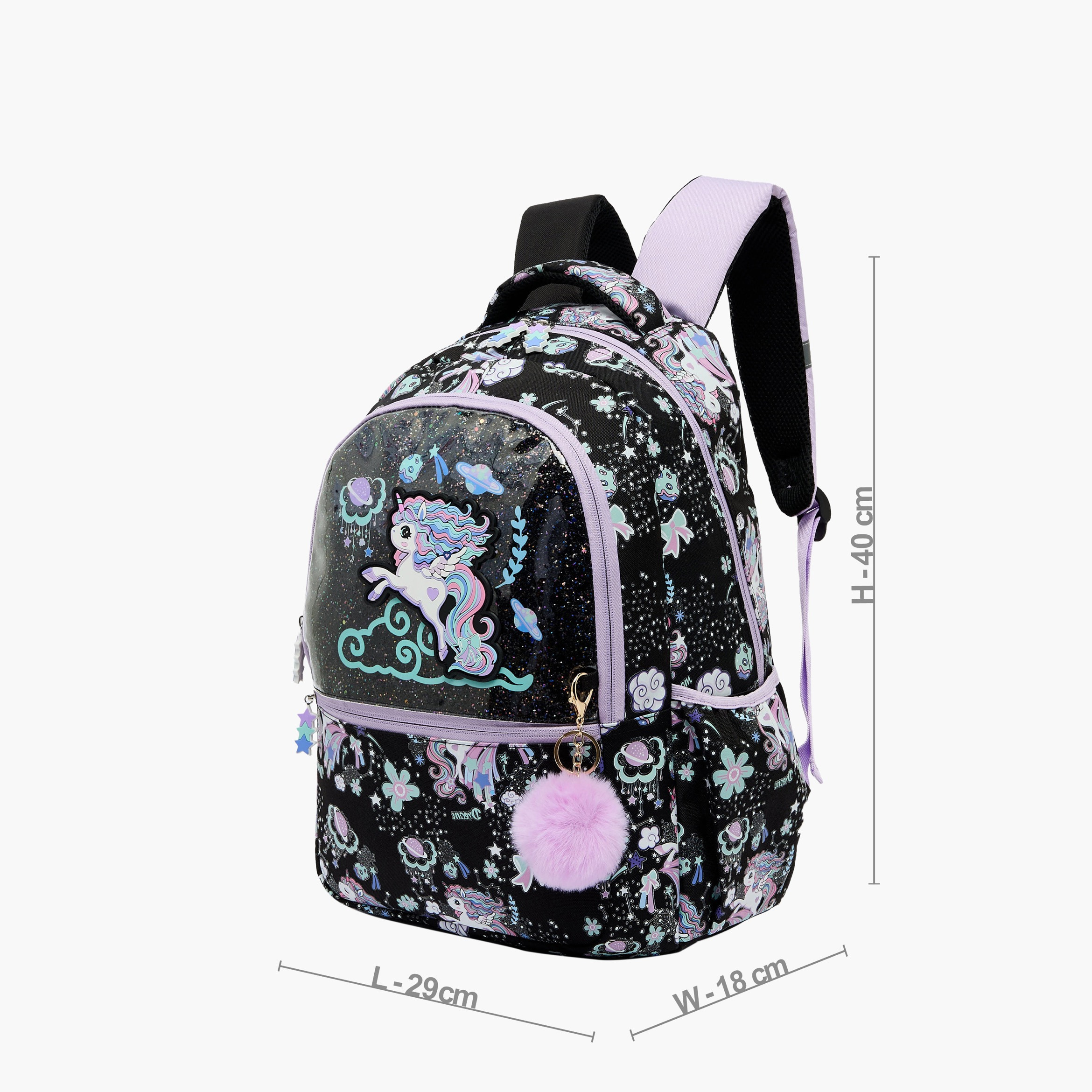 Juniors Unicorn Print Backpack for Girls 5-8 Years with Laptop Compartment - 16 inches-school-bagsandbackpacks-backpacks-image-8