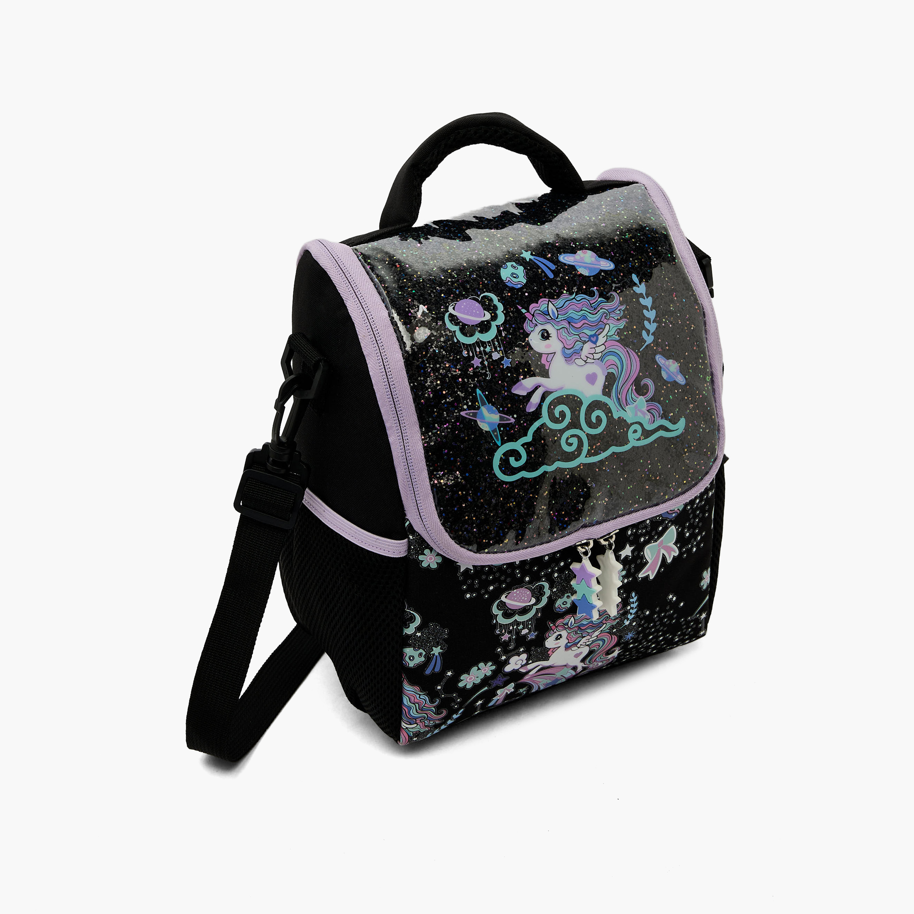 شنطة غداء معزولة بطبعات يونيكورن للبنات 5-8 سنوات من جونيورز-school-lunchessentials-lunchbags-image-2