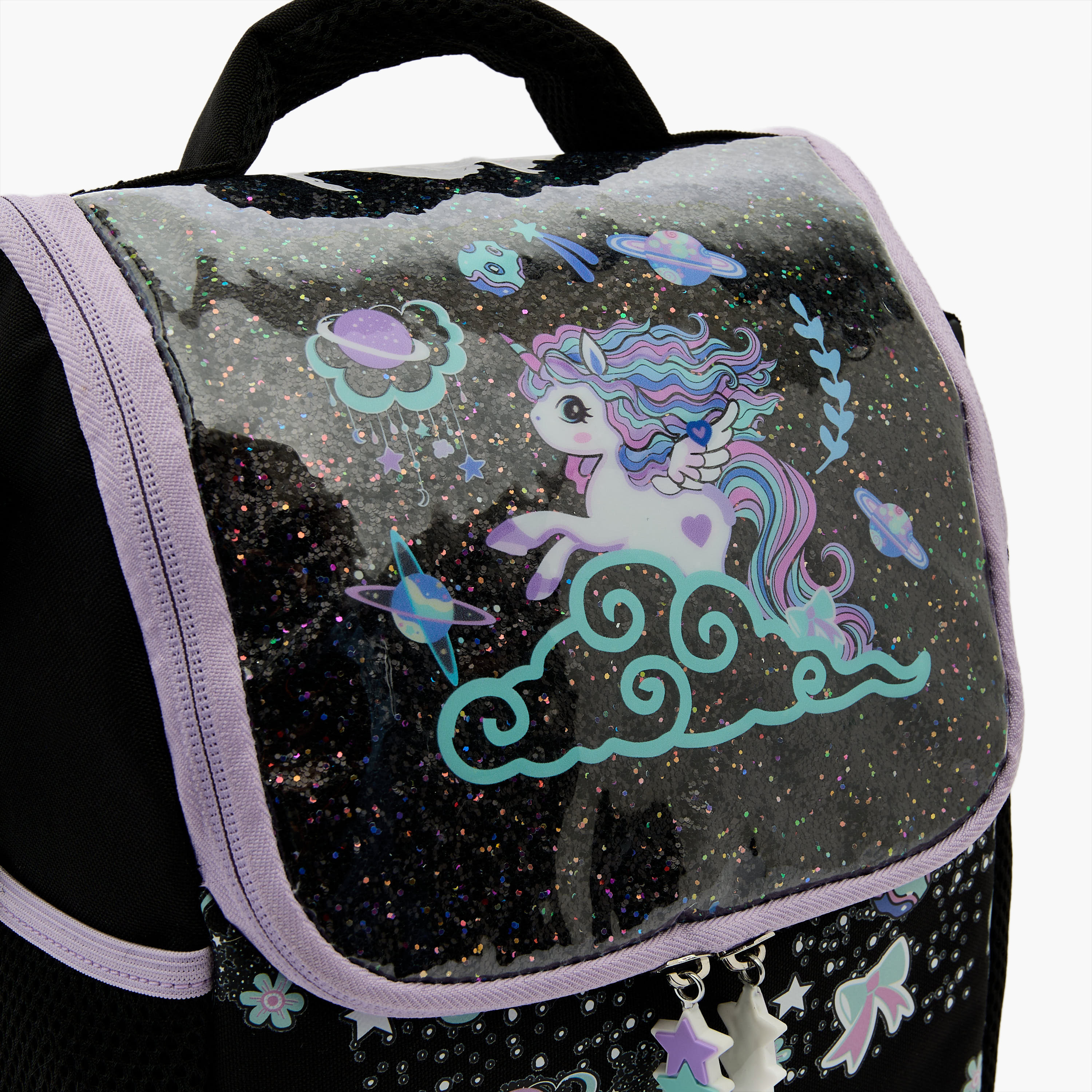 شنطة غداء معزولة بطبعات يونيكورن للبنات 5-8 سنوات من جونيورز-school-lunchessentials-lunchbags-image-3