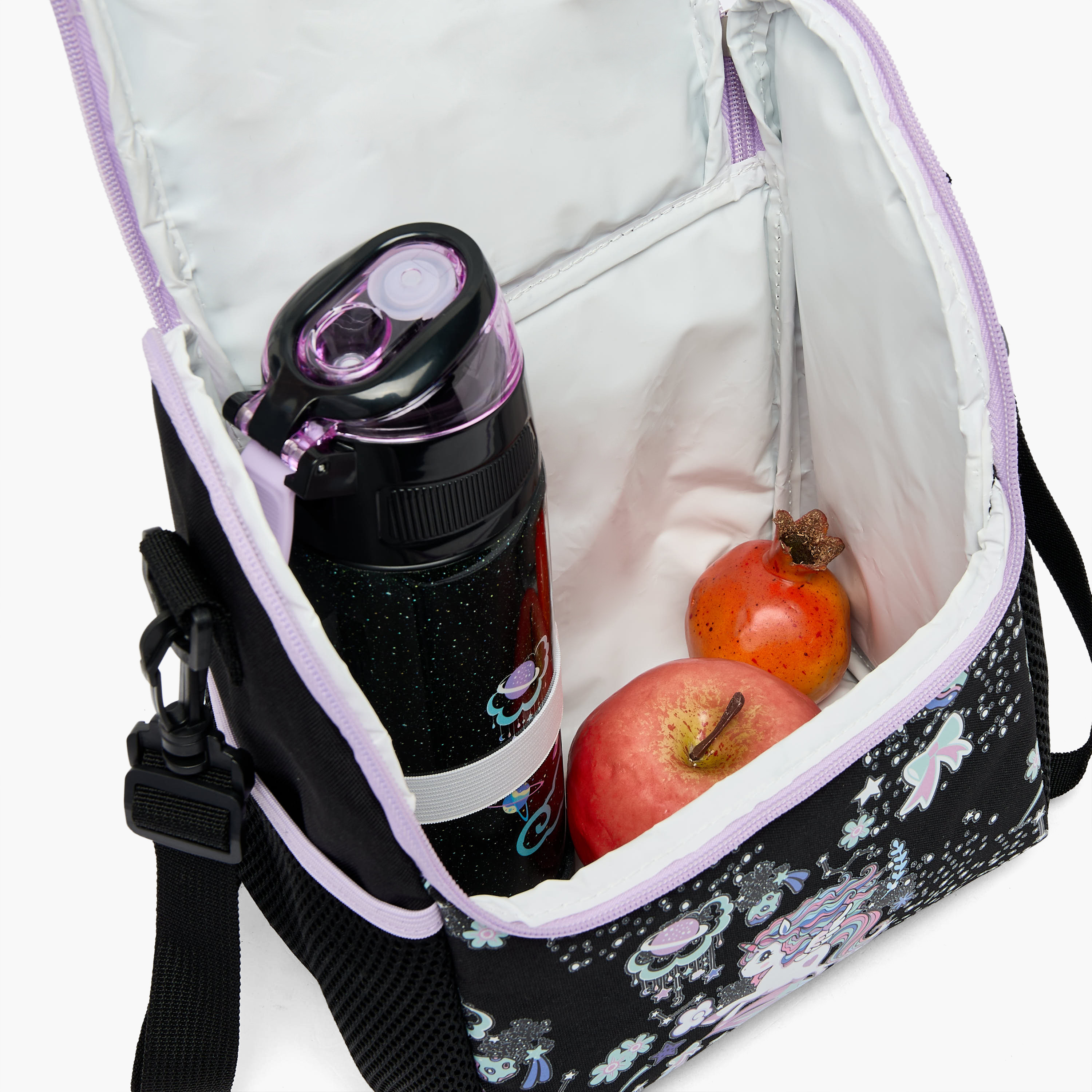 شنطة غداء معزولة بطبعات يونيكورن للبنات 5-8 سنوات من جونيورز-school-lunchessentials-lunchbags-image-4