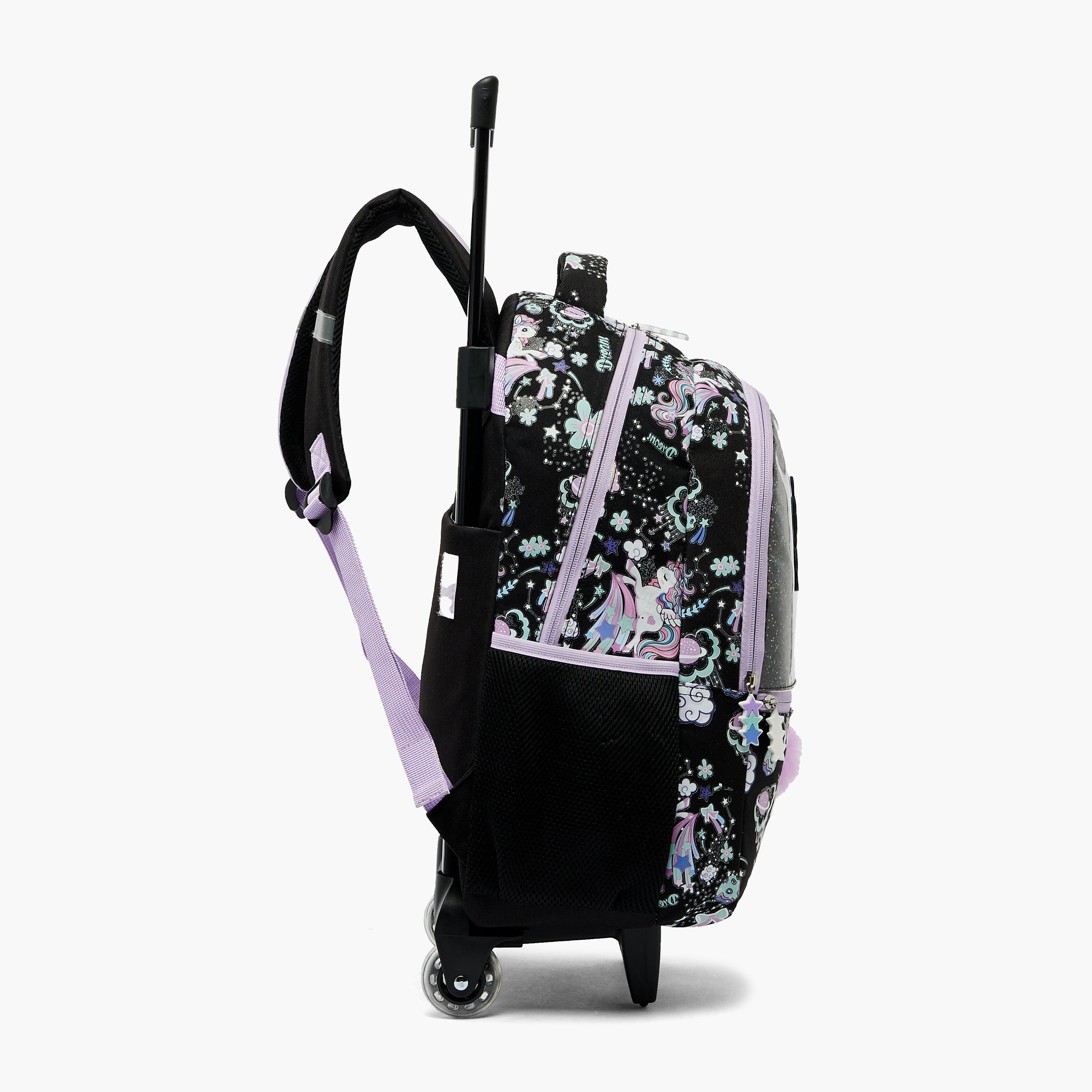 شنطة ترولي بطبعات يونيكورن وبمقبض قابل للسحب للبنات 5-8 سنة من جونيورز - 16 بوصة-school-bagsandbackpacks-trolleybags-image-3