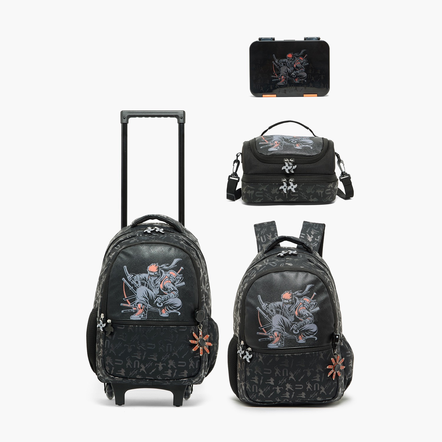 Juniors Ninja Print Backpack for Boys 5-8 Years with Padded Straps - 16 inches-school-bagsandbackpacks-backpacks-image-10