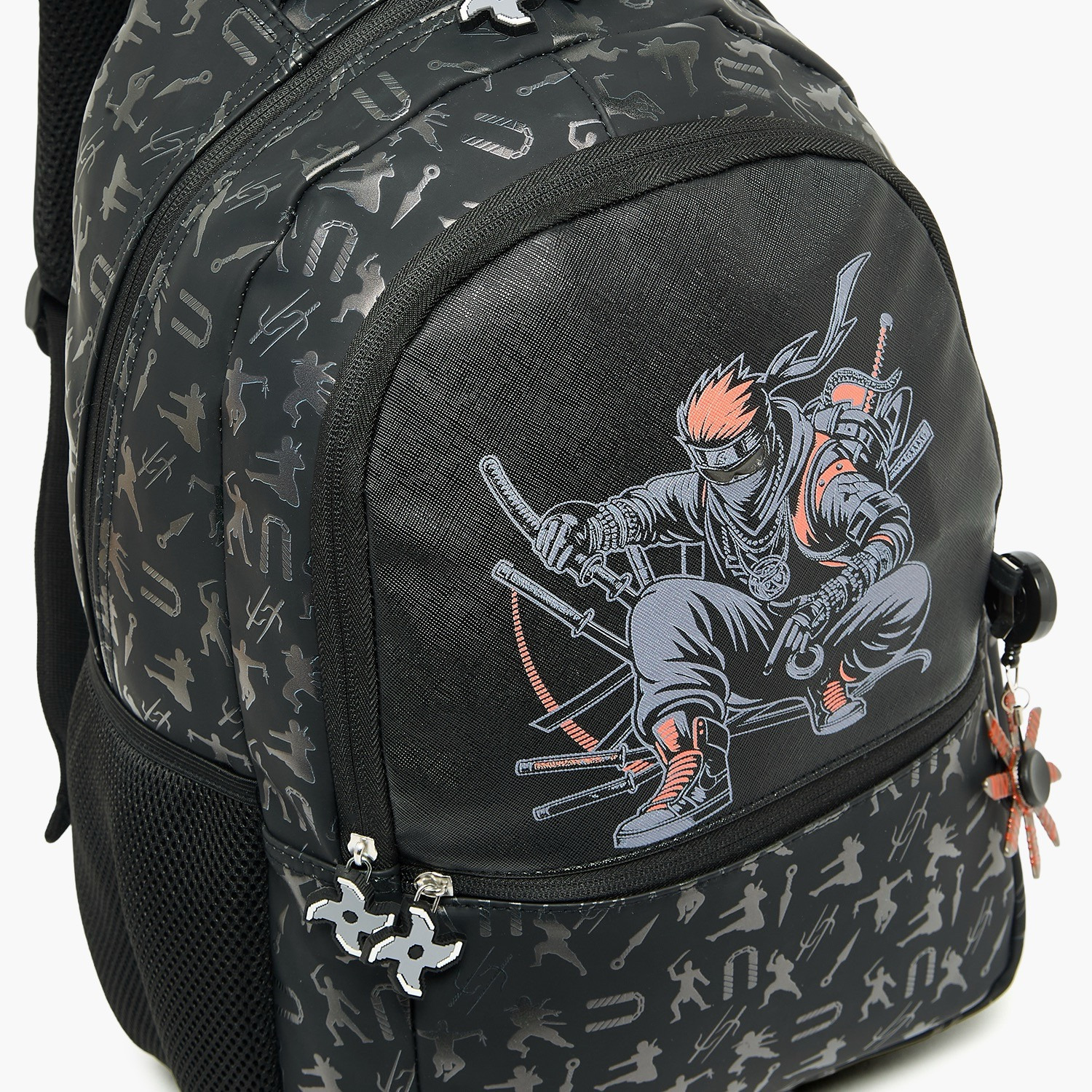 Juniors Ninja Print Backpack for Boys 5-8 Years with Padded Straps - 16 inches-school-bagsandbackpacks-backpacks-image-4